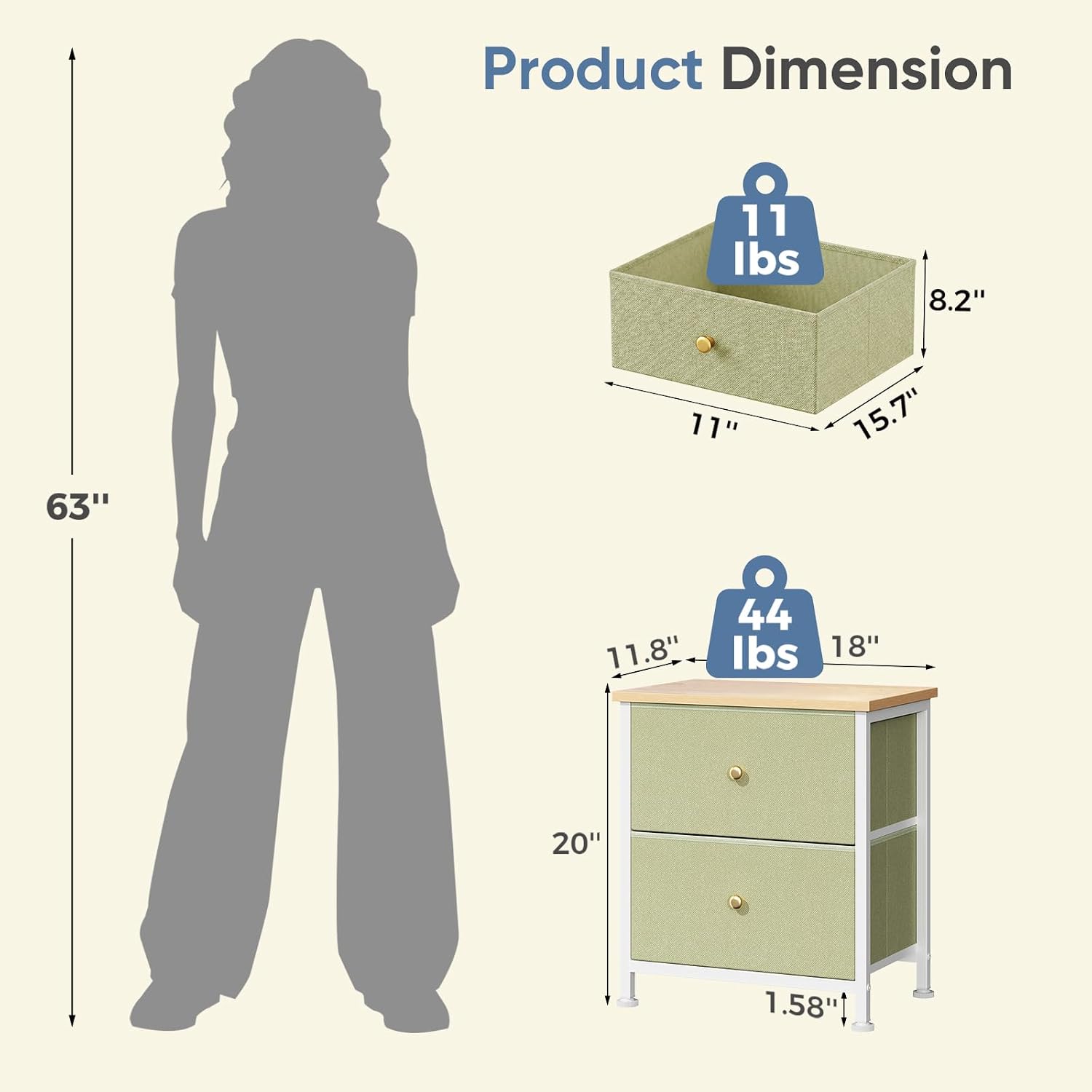 Detalle de DUMOS Nightstand, 20-Inch