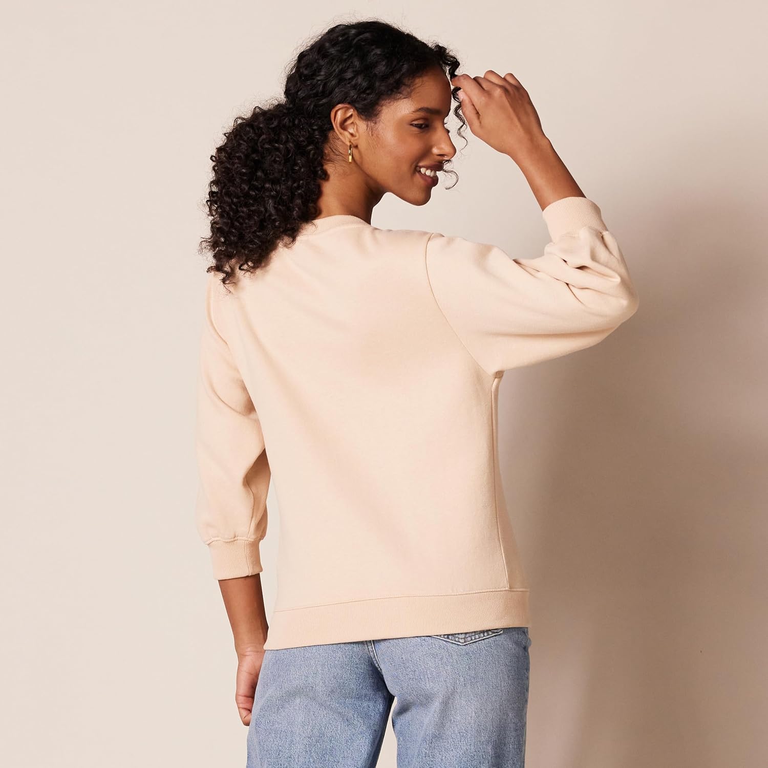 Thumbnail 1 de Amazon Essentials women’s French terry fleece crewneck sweatshirt with sleeve detail