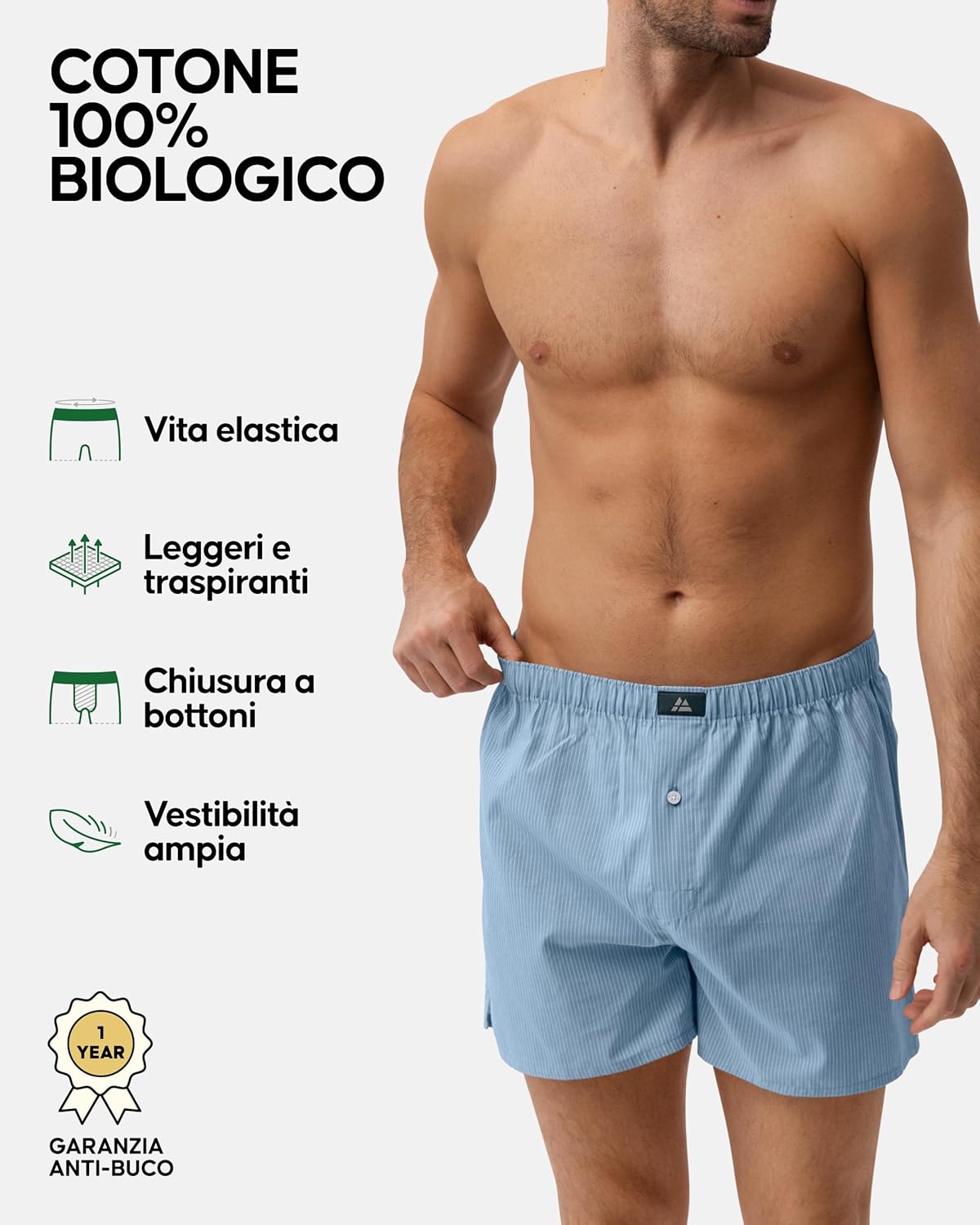 Thumbnail 1 de Danish Endurance Boxer Uomo Americani in Cotone Biologico 100% (a Pantaloncino) – Confezione da 4 o 6 paia