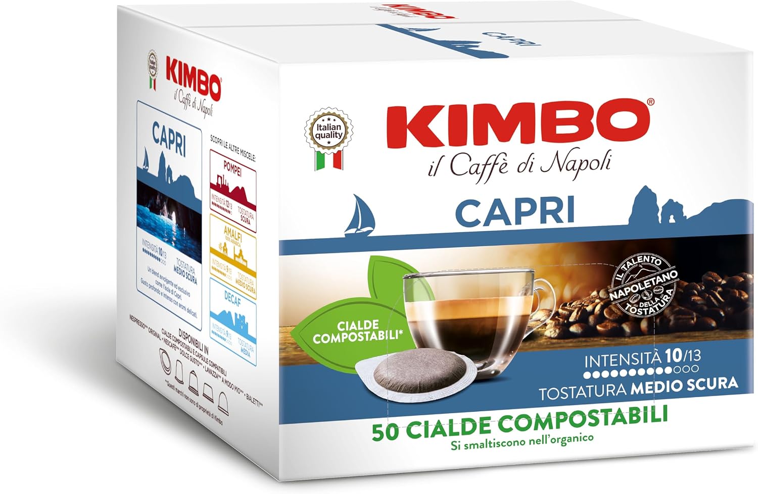 Detalle 2 de Kimbo 100 Cialde Caffè Compostabili ESE, Macinato Fresco – Cremoso e Intenso