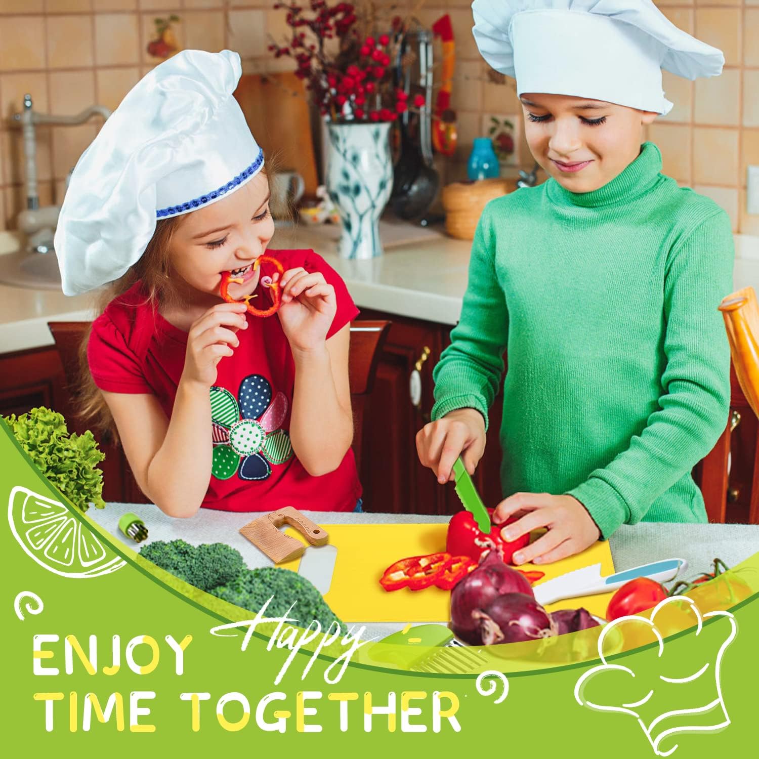 Thumbnail 6 de Yasterd 13-Piece Kids’ Cooking Set with Toddler Knives and Cutters