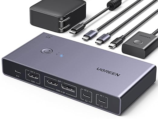 UGREEN Switch KVM HDMI 2.0 ⚙️ Conmutador 2 PC, 2 Monitores, USB 3.0