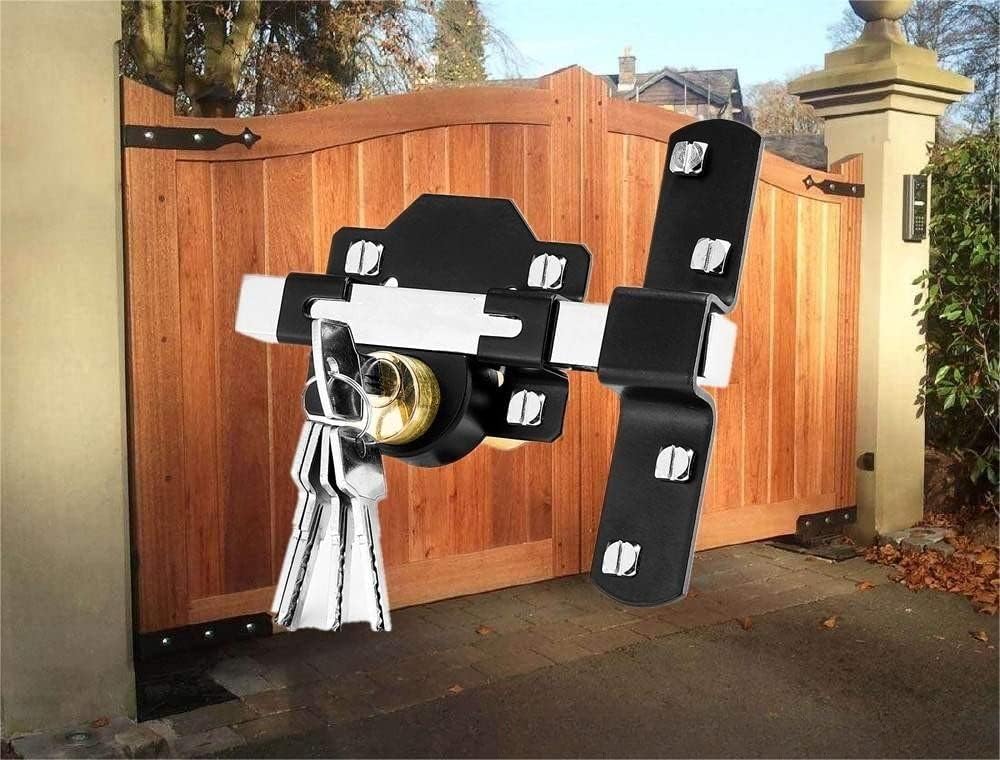 Thumbnail 6 de Concise Home 70mm Big Double Long Throw Gate Lock with 5 Keys