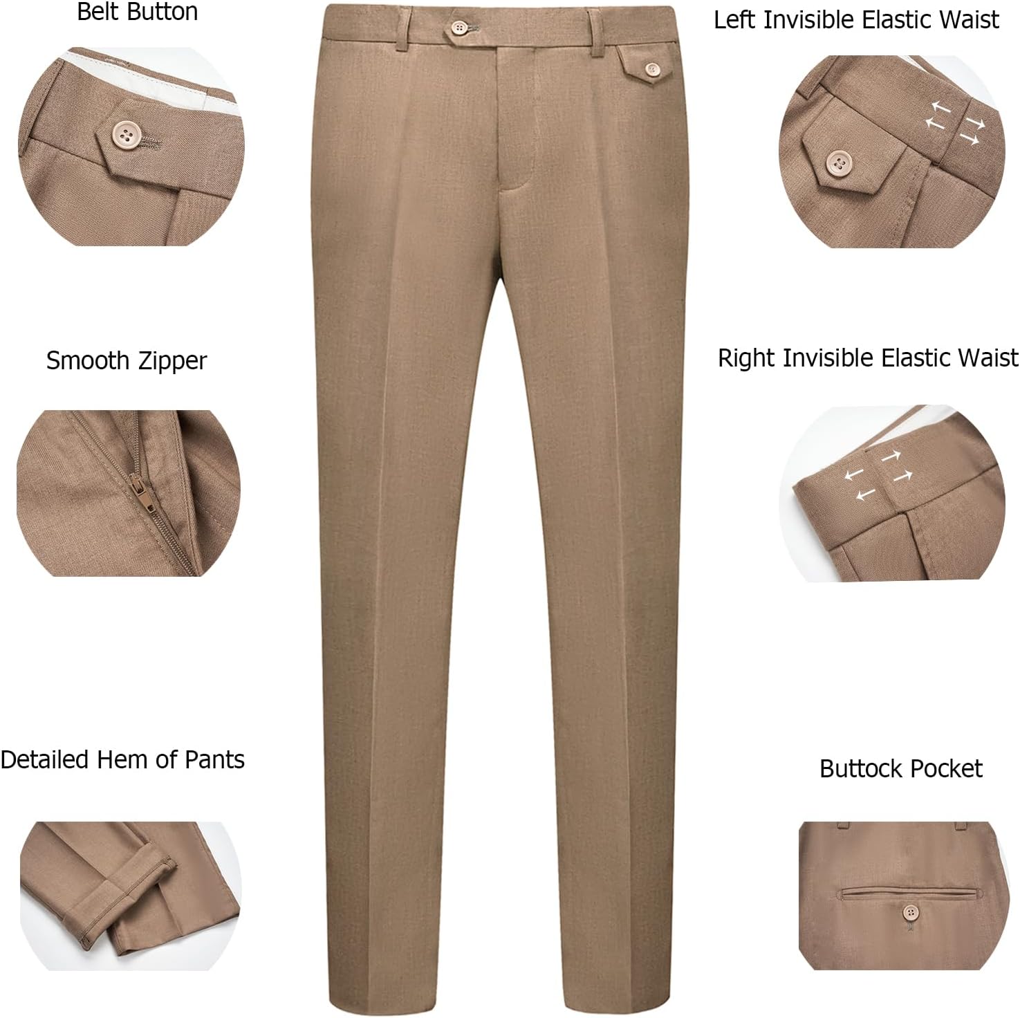 Detalle 1 de WULFUL Men's Slim-Fit Suit Set, 3-Piece