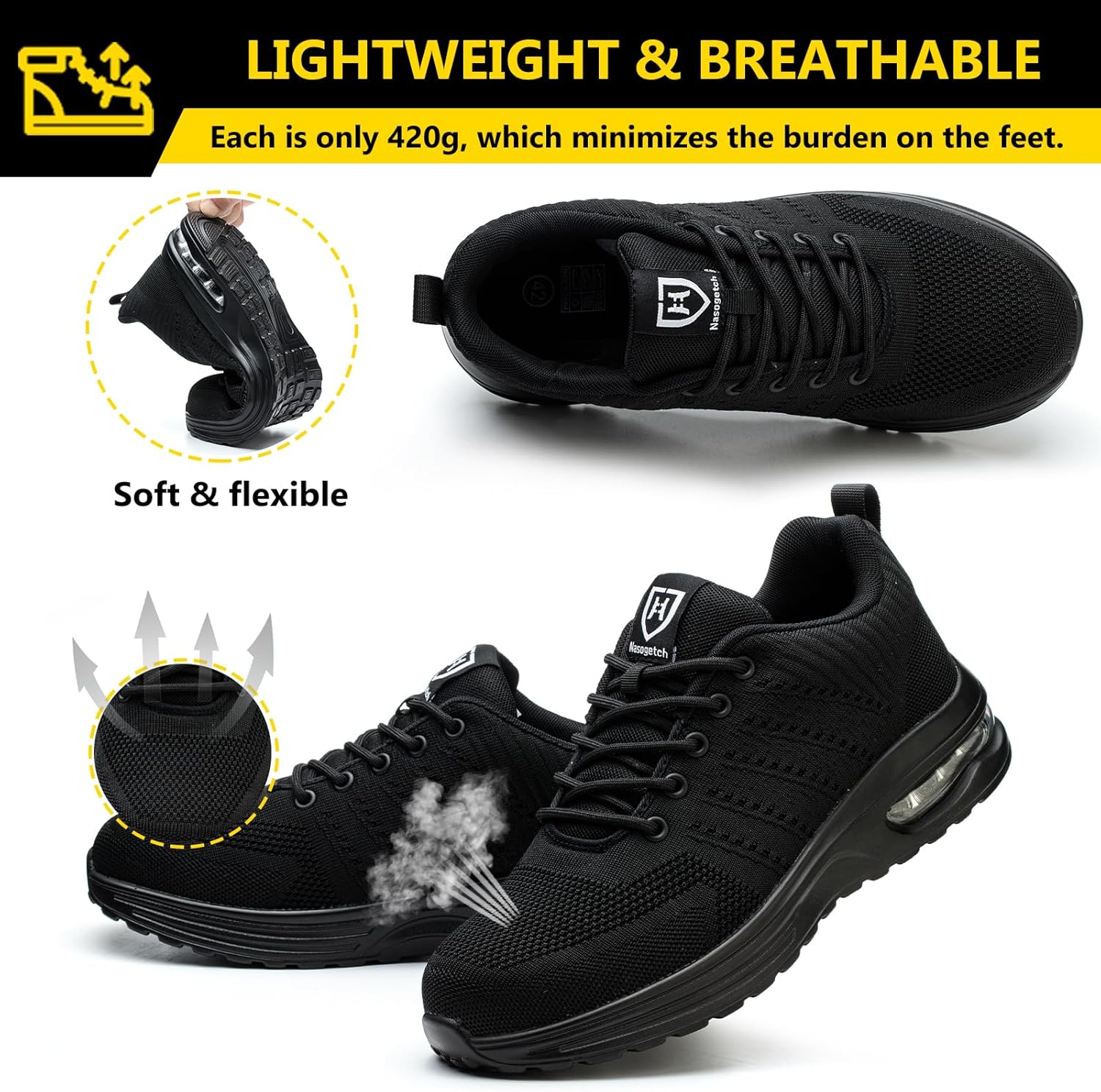 Detalle de Baofular Scarpe Antinfortunistiche: leggerezza, comfort e sicurezza per uomo e donna