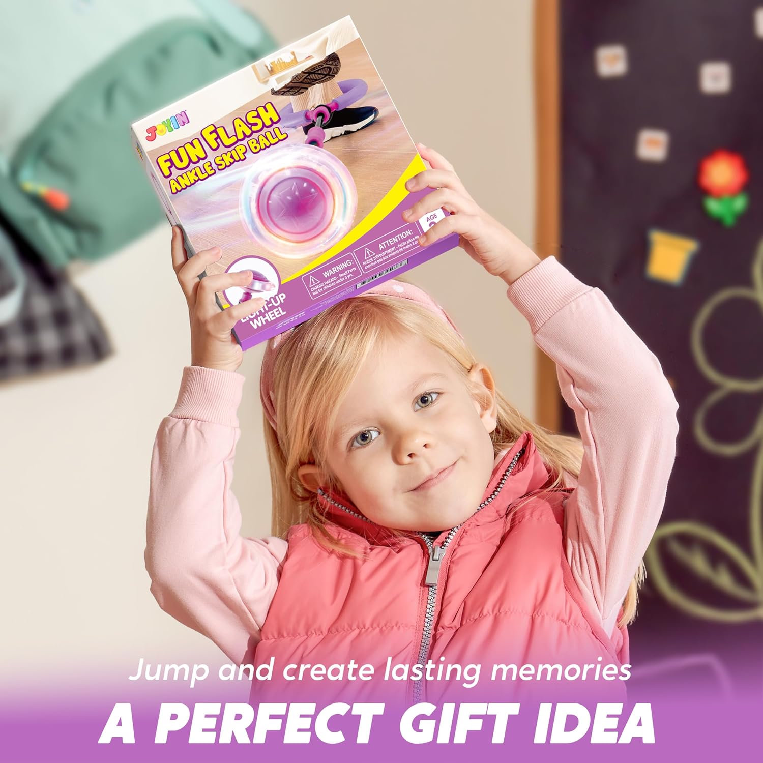 Thumbnail 6 de JOYIN Swing Wheel mit Lichtrad – blinkender Springball für Kinder (ca. 6–10 Jahre), lila