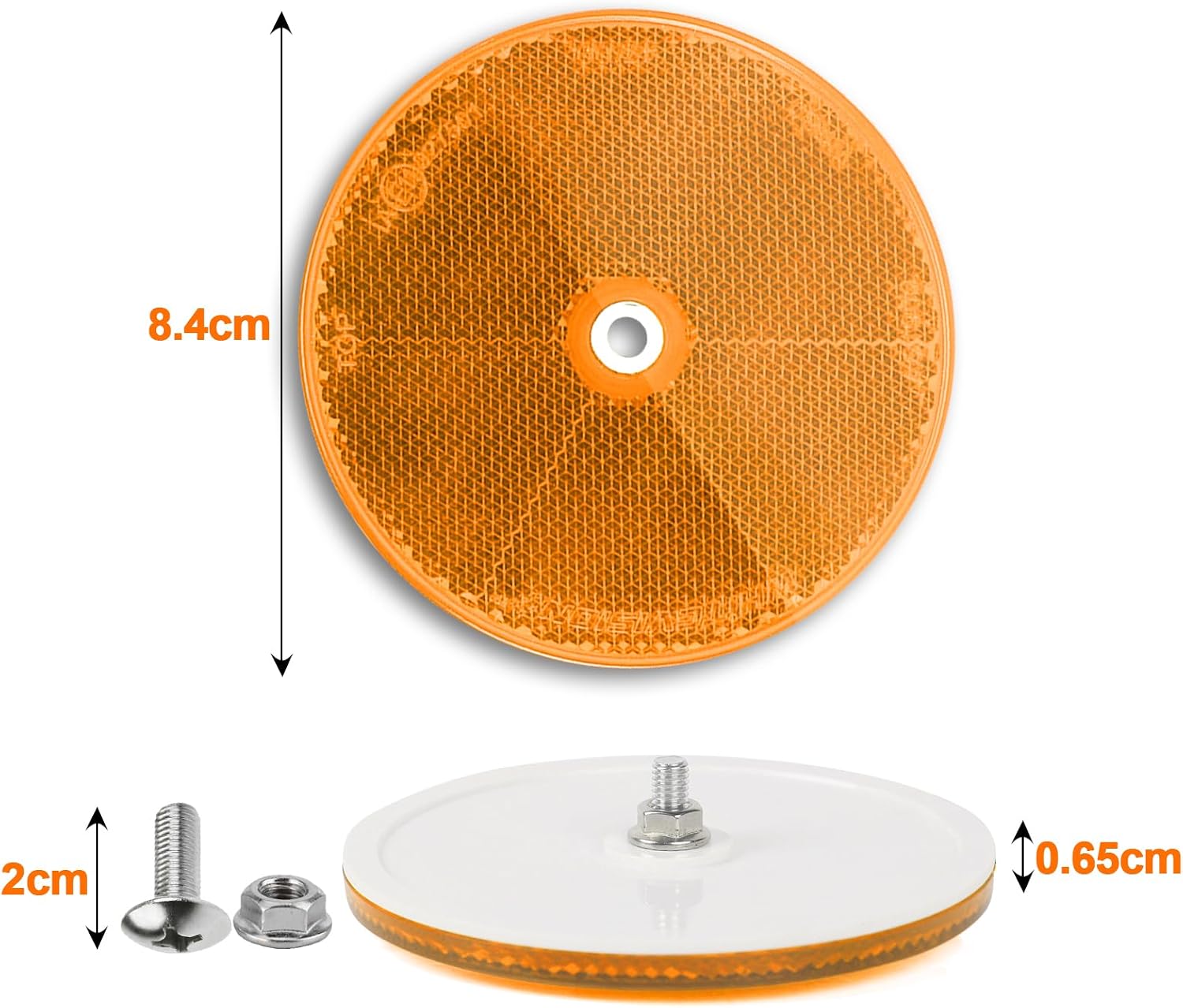 Thumbnail 1 de AOHEWEI Yellow Round Screw-On Rear Reflectors – Pack of 6
