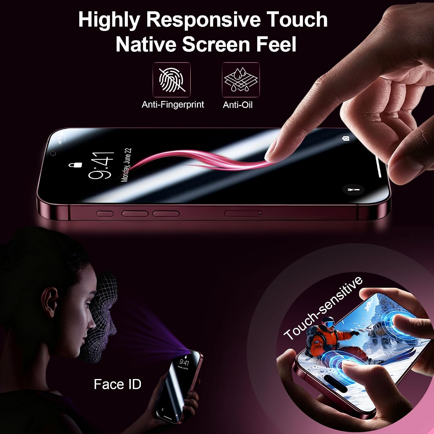 Thumbnail 5 de QHOHQ iPhone 18 Pro Max 6.9 Inch Privacy Screen Protector, 9H+ Glass