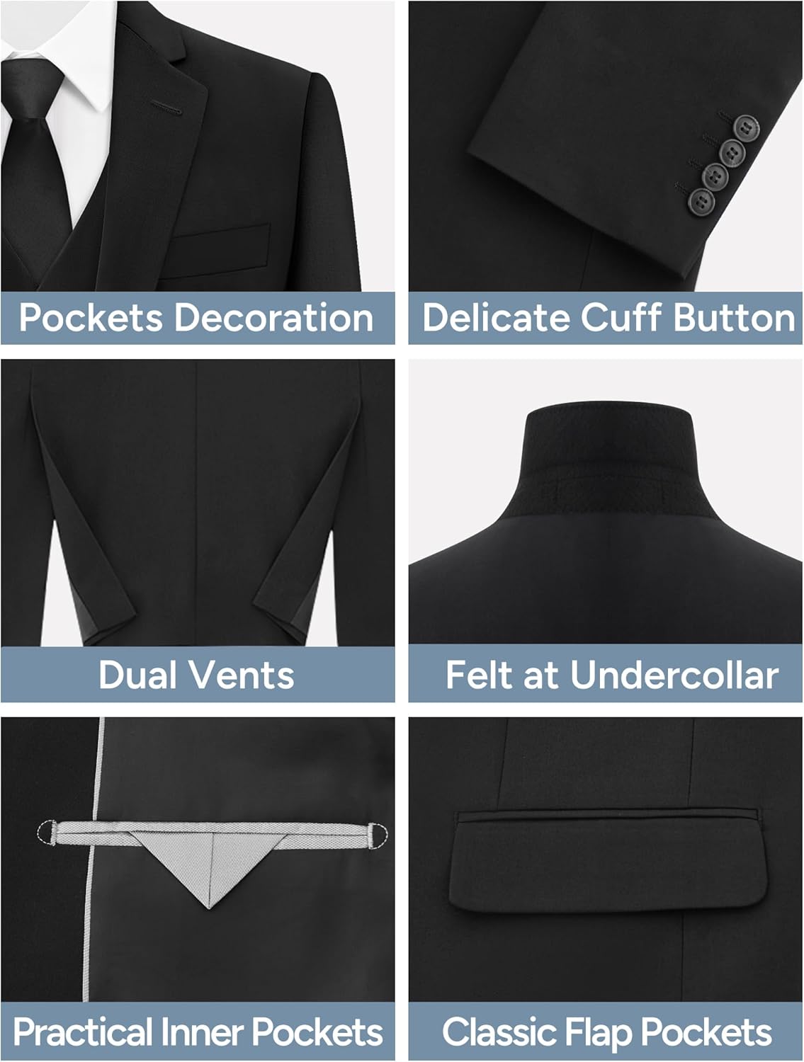 Thumbnail 3 de Gentle Season Stretch Slim Fit 5-Piece Suit Set 👔