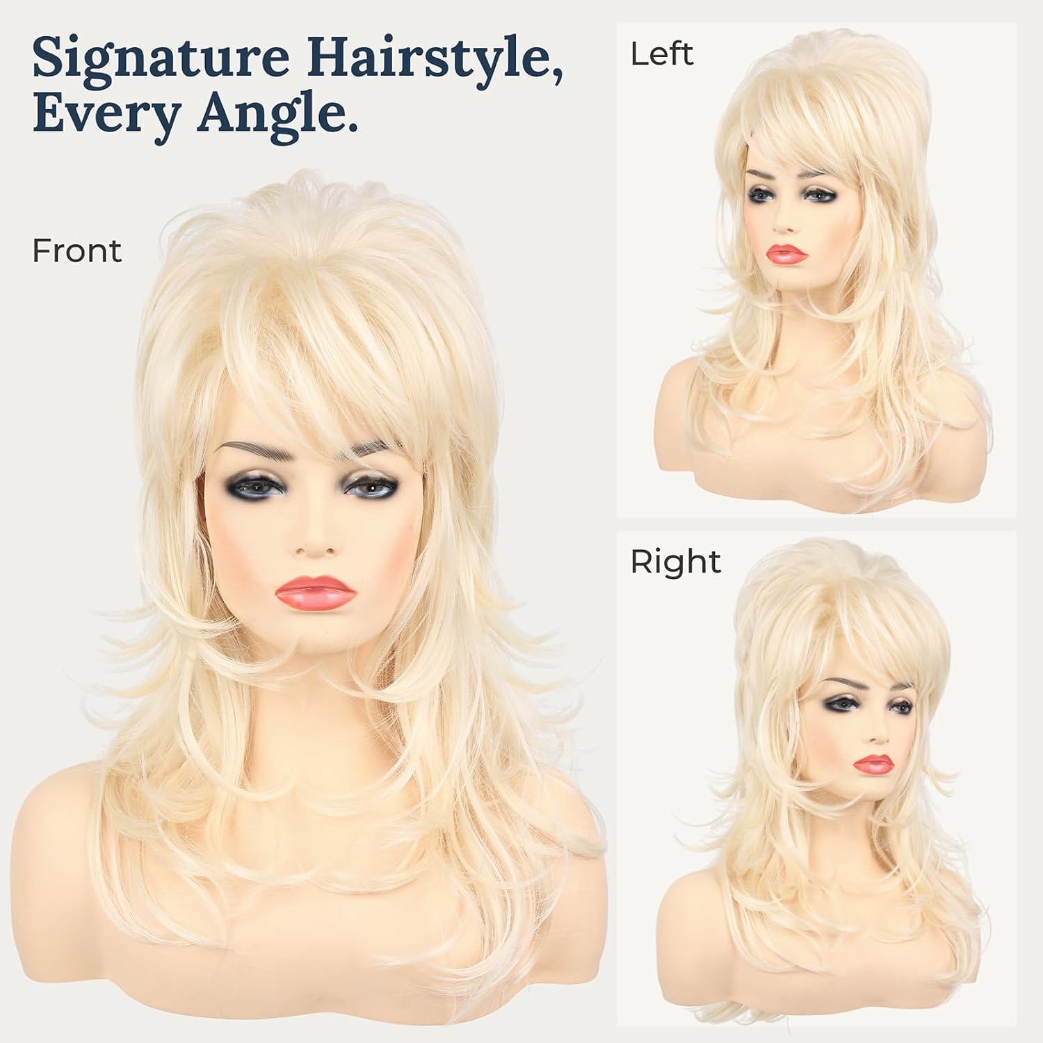 Detalle 2 de Blonde Costume Wig, 20-Inch Layered Style