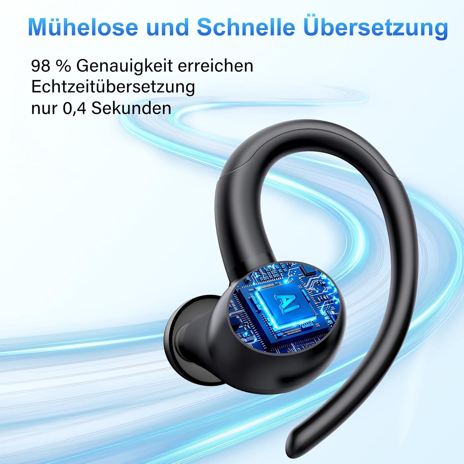 Thumbnail 5 de AI Kopfhörer Übersetzer 3-in-1: Echtzeit-Sprachübersetzung, Anrufe & Musik in 164 Sprachen
