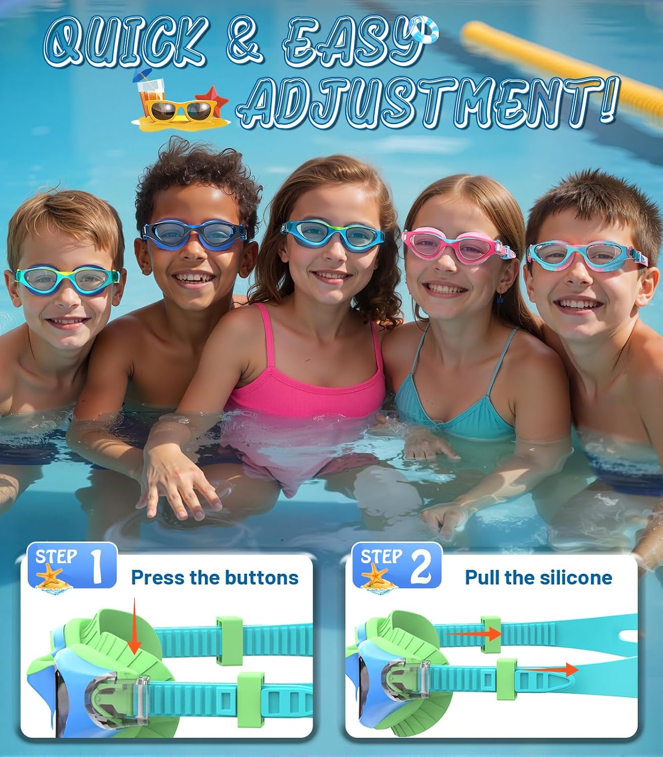 Thumbnail 4 de HIGAHY Schwimmbrille Kinder (6–14 Jahre) mit UV-Schutz und Anti-Beschlag – für Jungen und Mädchen