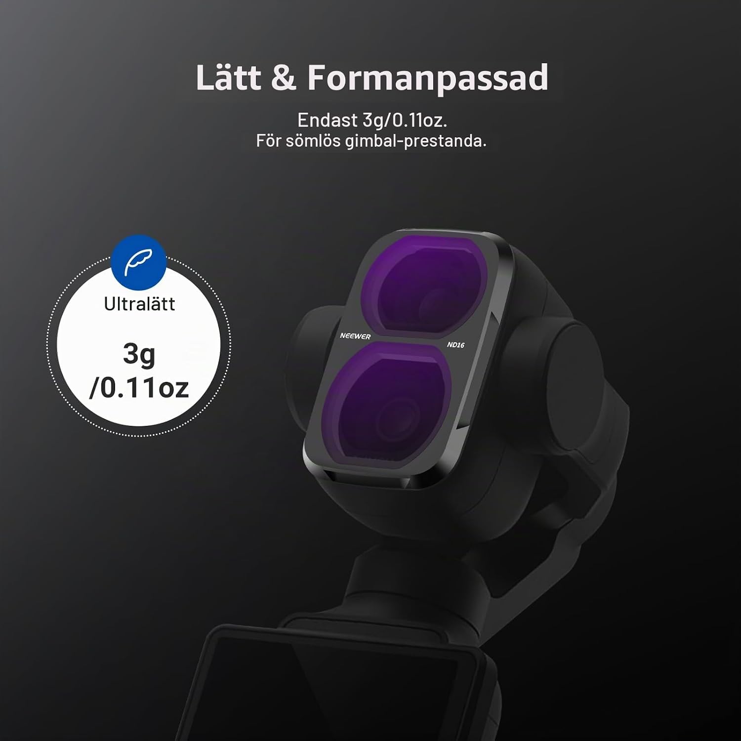 Thumbnail 5 de NEEWER ND-filterset för DJI Osmo Pocket 4P med ND8, ND16, ND32 och ND64