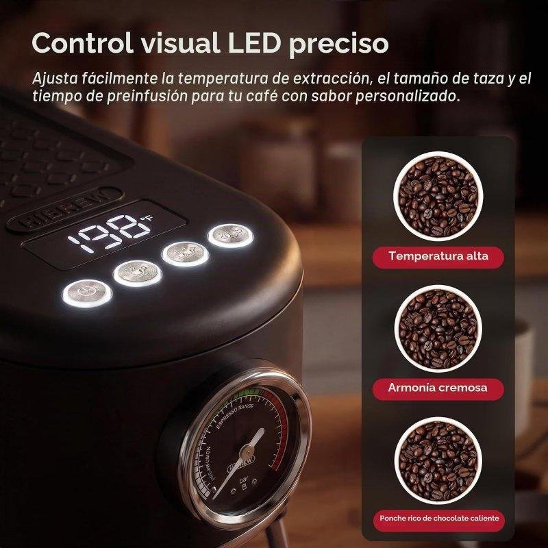 Detalle 2 de HiBREW H10B: Cafetera espresso semiautomática de 20 bares con control de temperatura y modo cold-brew