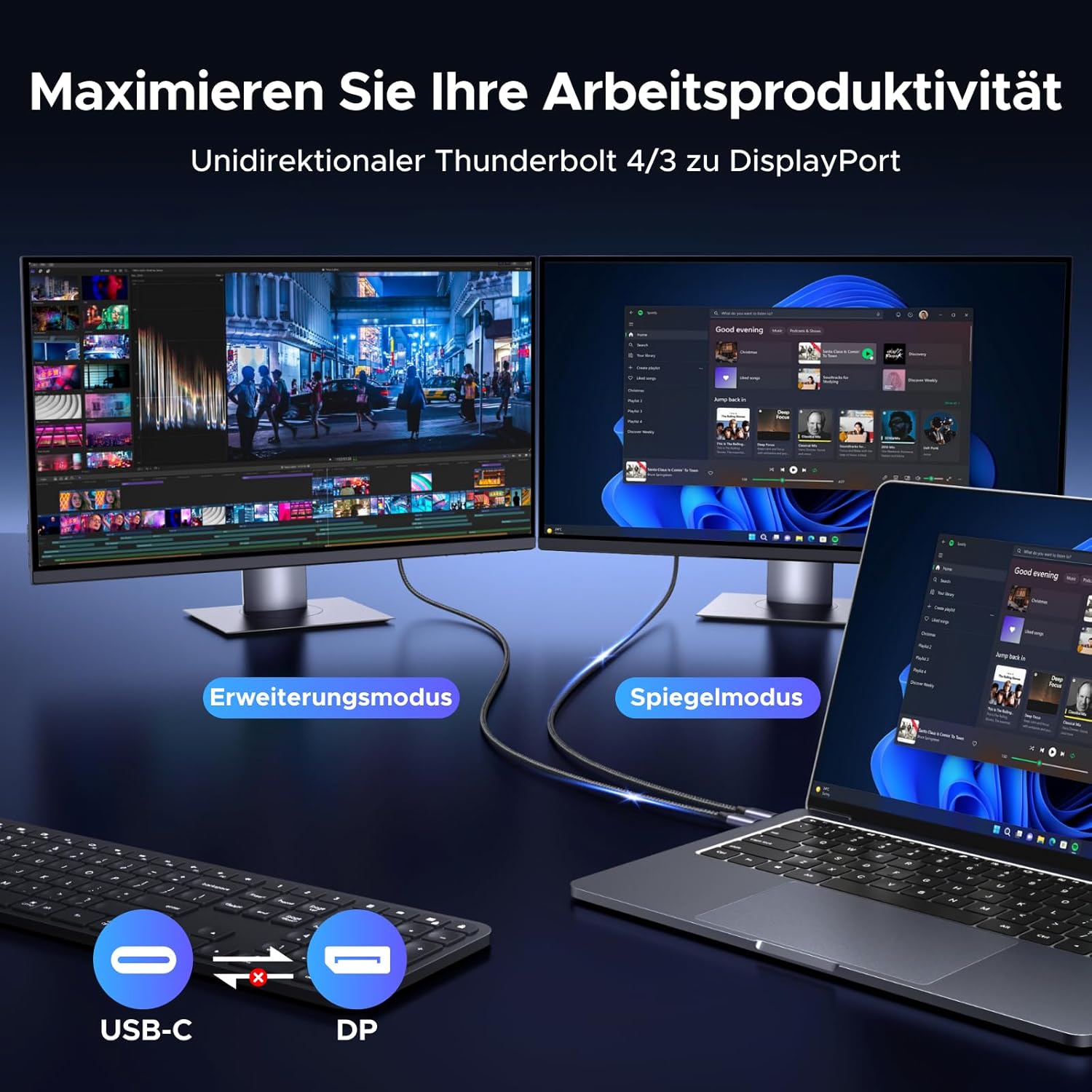 Thumbnail 3 de UGREEN USB‑C auf DisplayPort 1.4 Kabel 1 m