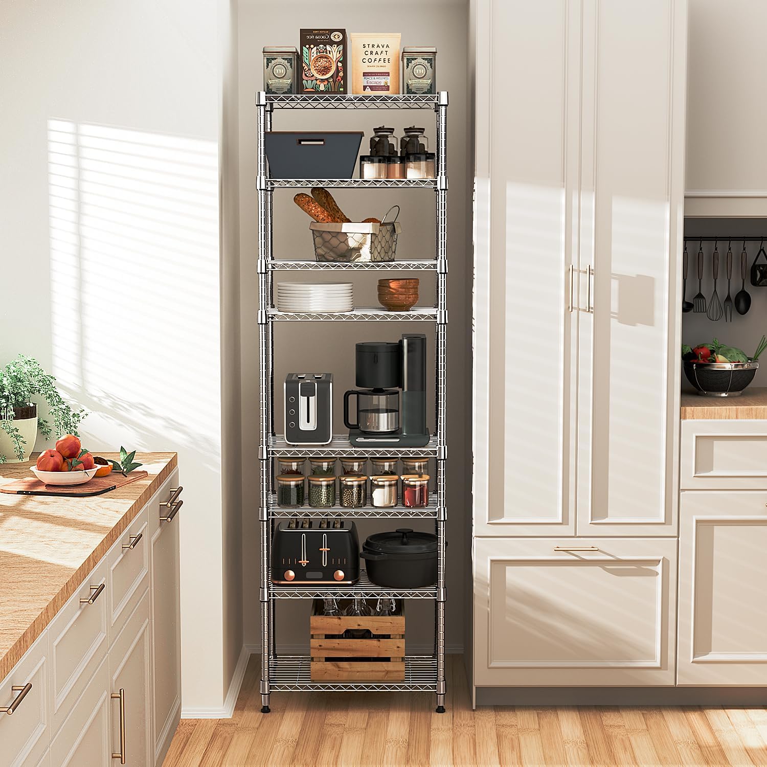 Thumbnail 5 de M MZG 8-Tier Storage Rack: 2000 lbs Capacity, Chrome Wire Shelving