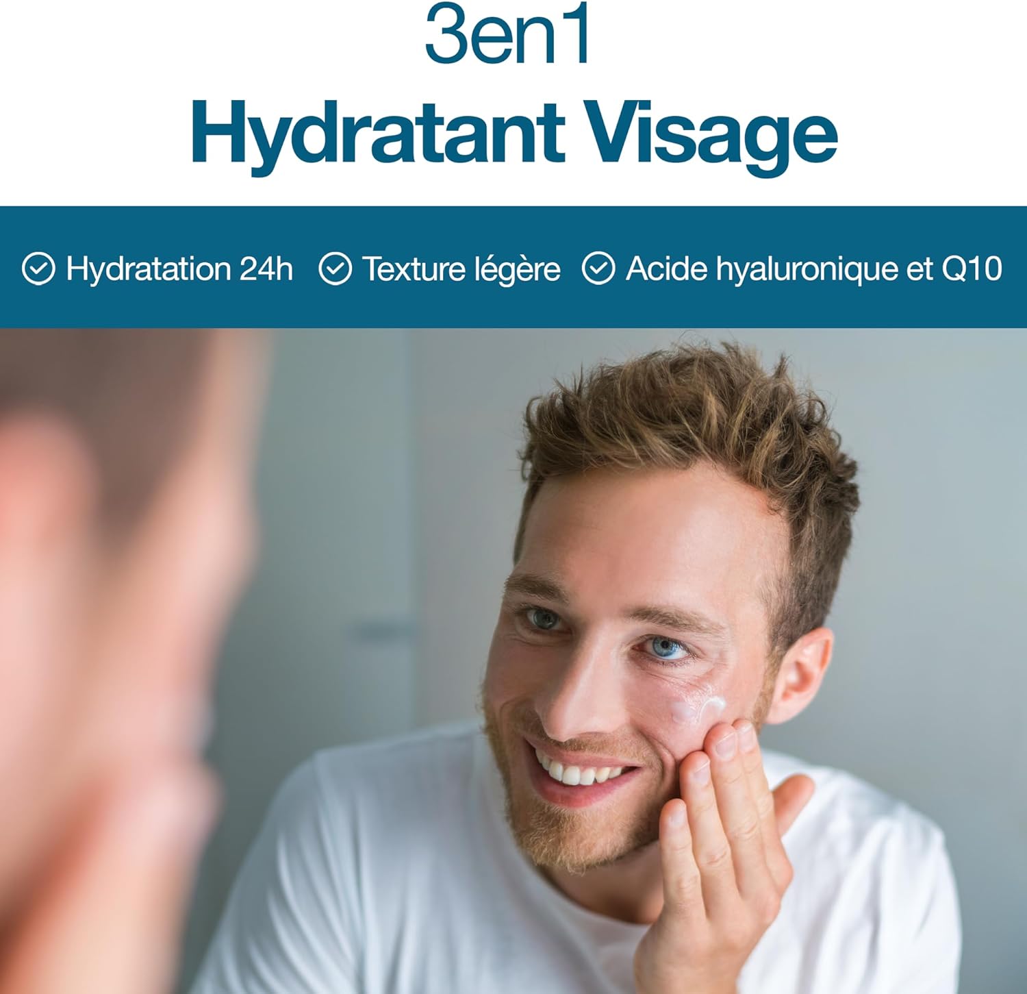 Thumbnail 1 de Sapiens Crème Hydratante Visage & Barbe Homme 80 ml – Soin 2 en 1 à l’Acide Hyaluronique