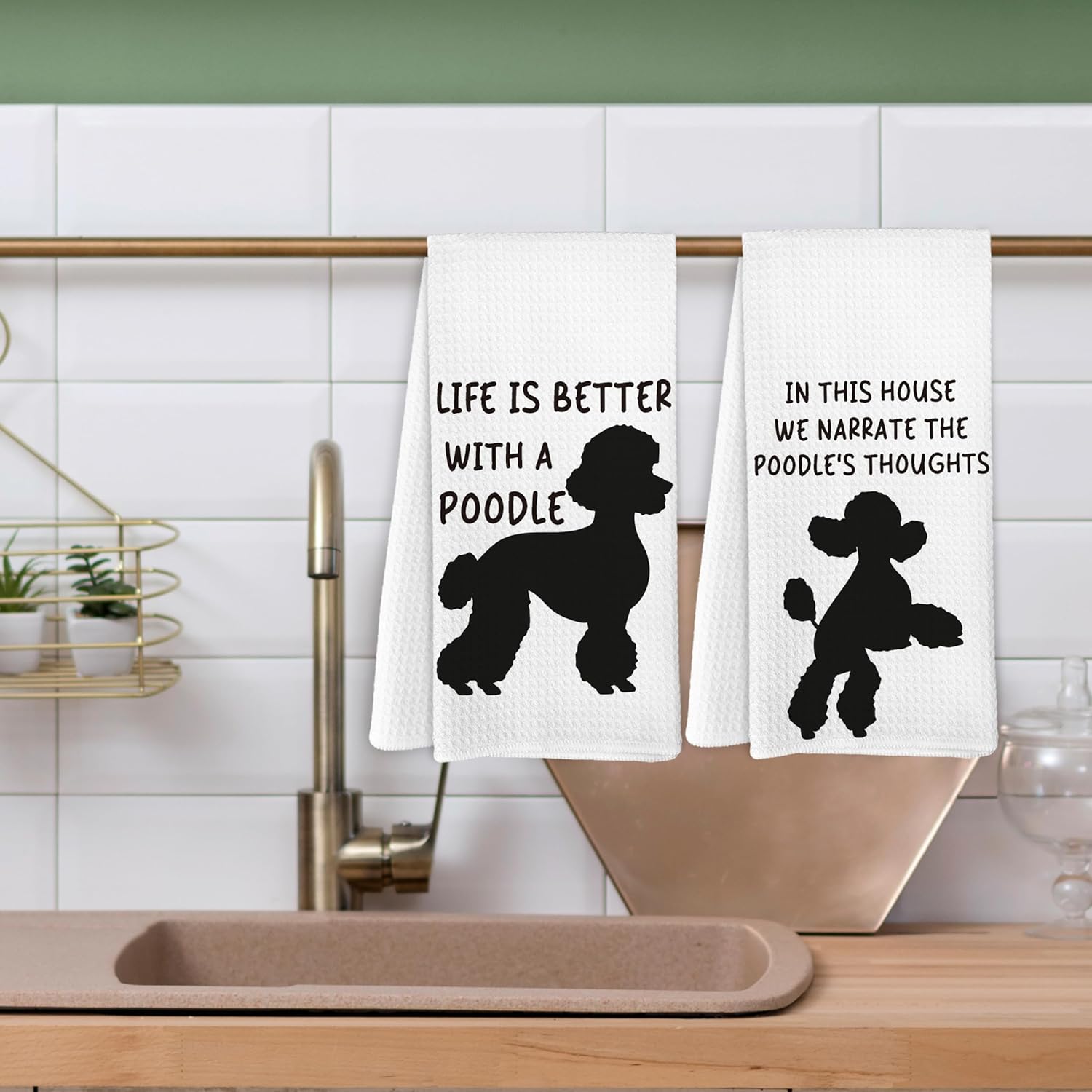 Thumbnail 4 de Yorhifa Poodle Gifts Kitchen Towels Set of 2