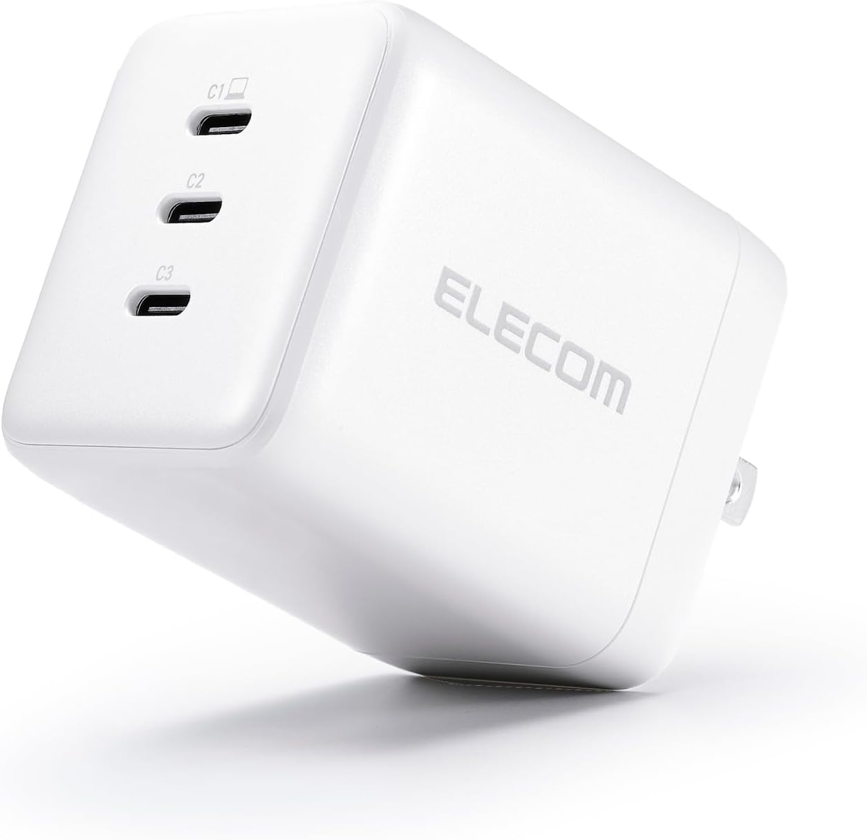Detalle de エレコム EC-AC113100WH 100W・3ポート USB Type-C充電器 GaN II搭載