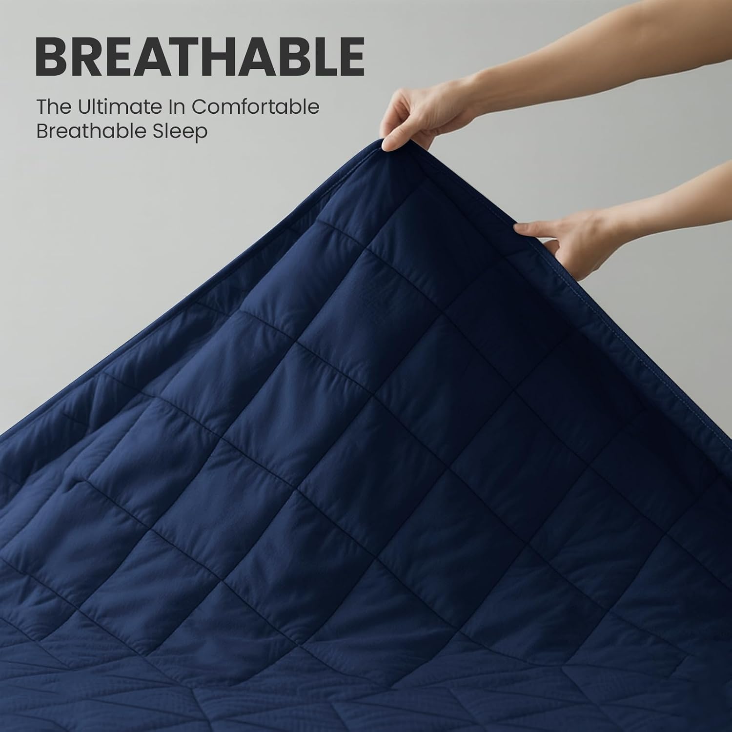 Detalle de YSTELLAA Protège Matelas Impermeable 180x200cm – Matelassé Bleu Marine