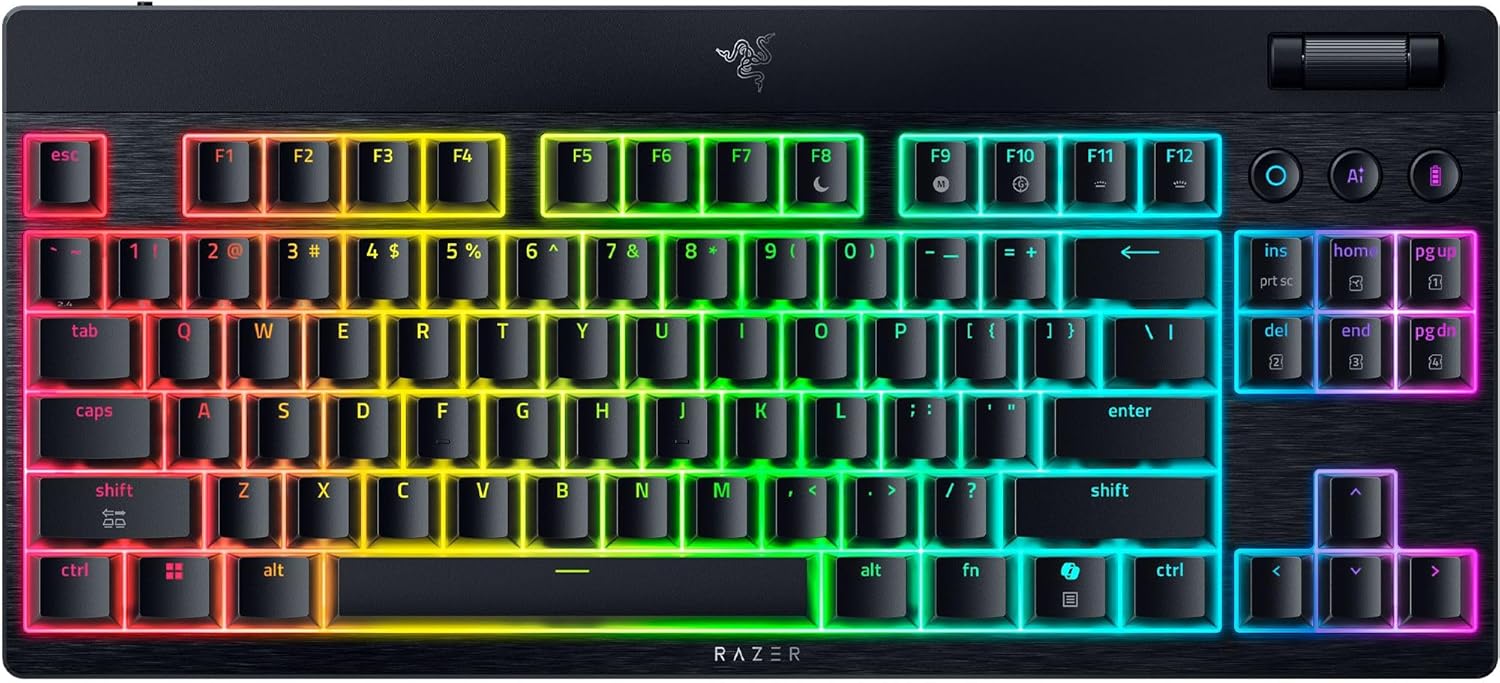 Detalle de Razer BlackWidow V4 Tenkeyless HyperSpeed Low Profile – kabellose mechanische Tastatur mit Hot-Swap, US-Layout