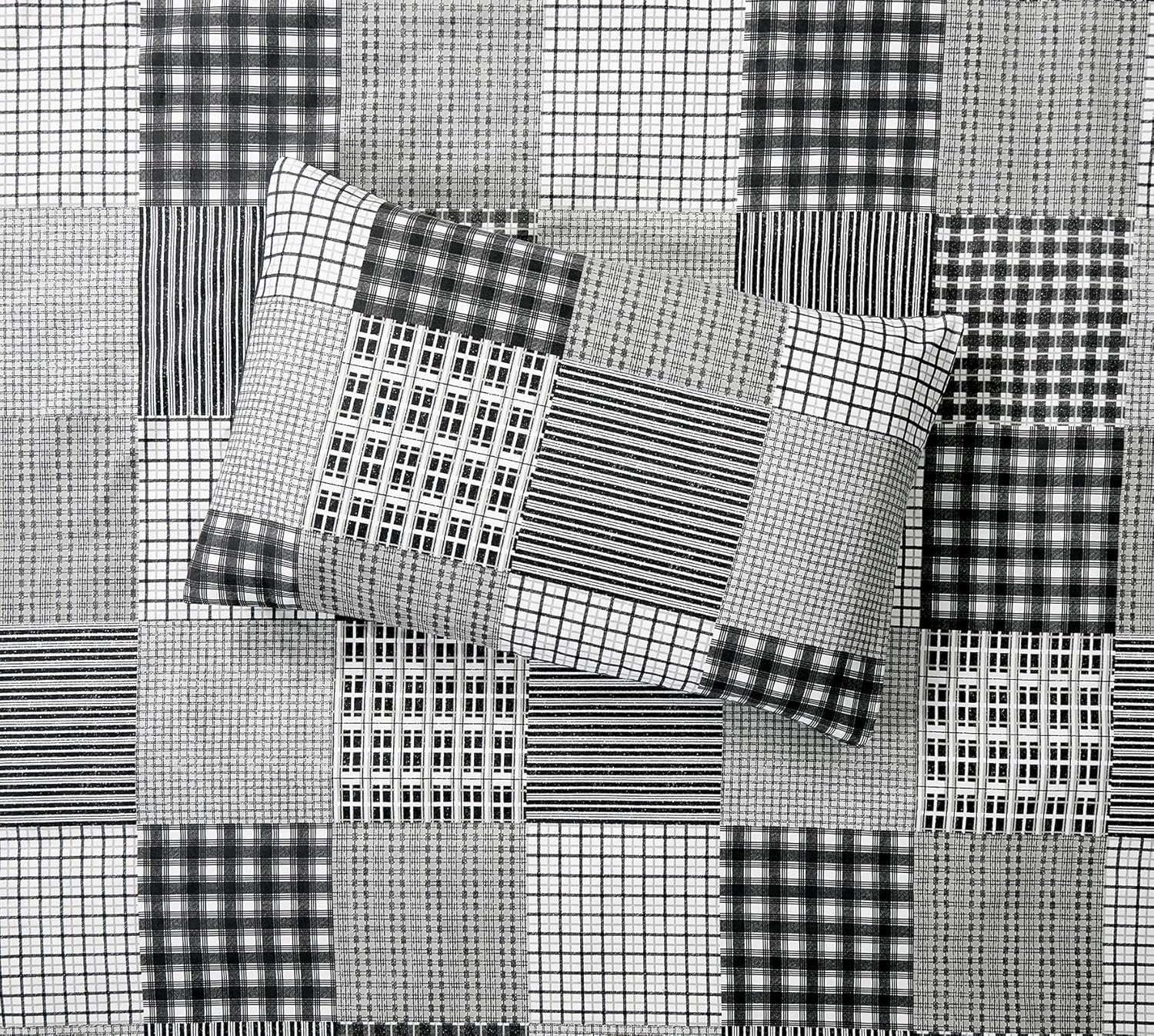 Thumbnail 4 de Prime Linens Duvet Cover Set 4 Pcs Brushed Microfibre – Double (Check Decor)
