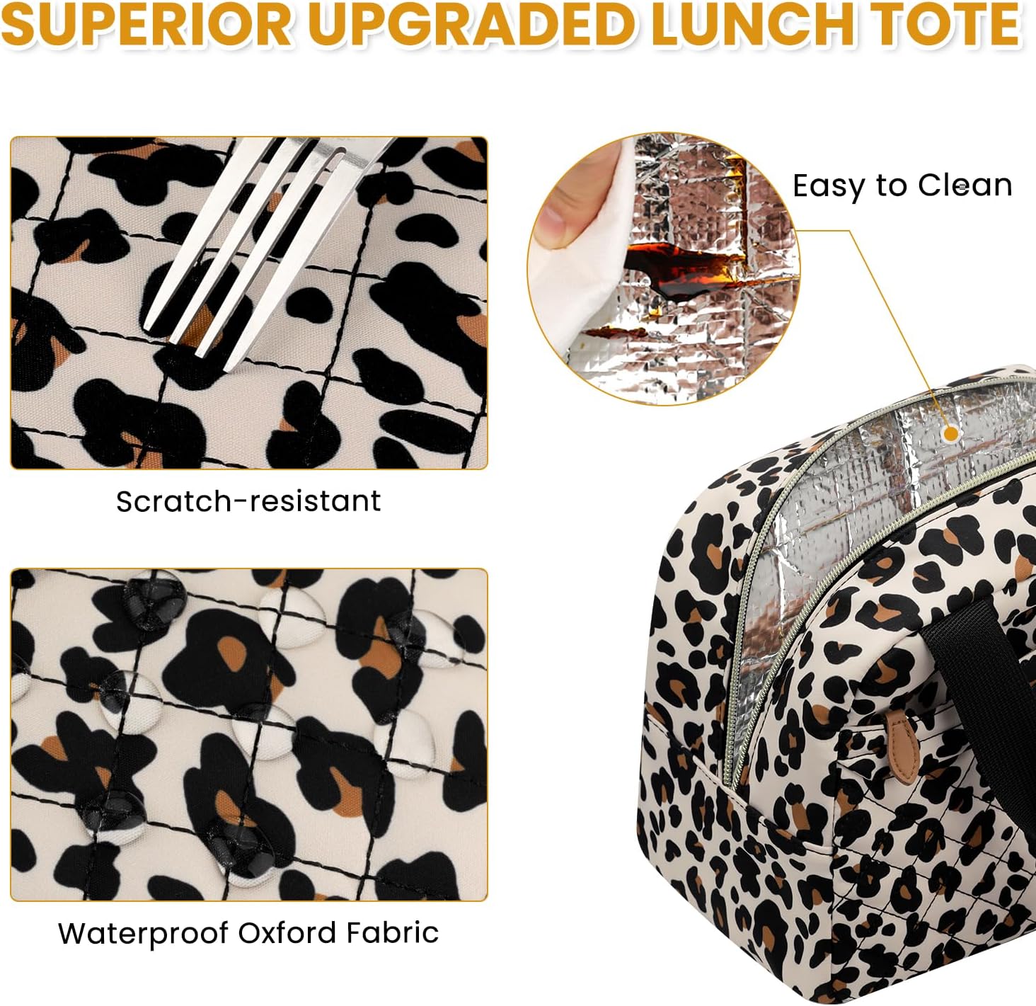 Detalle de ELONGRIVER Insulated Lunch Bag, Leopard