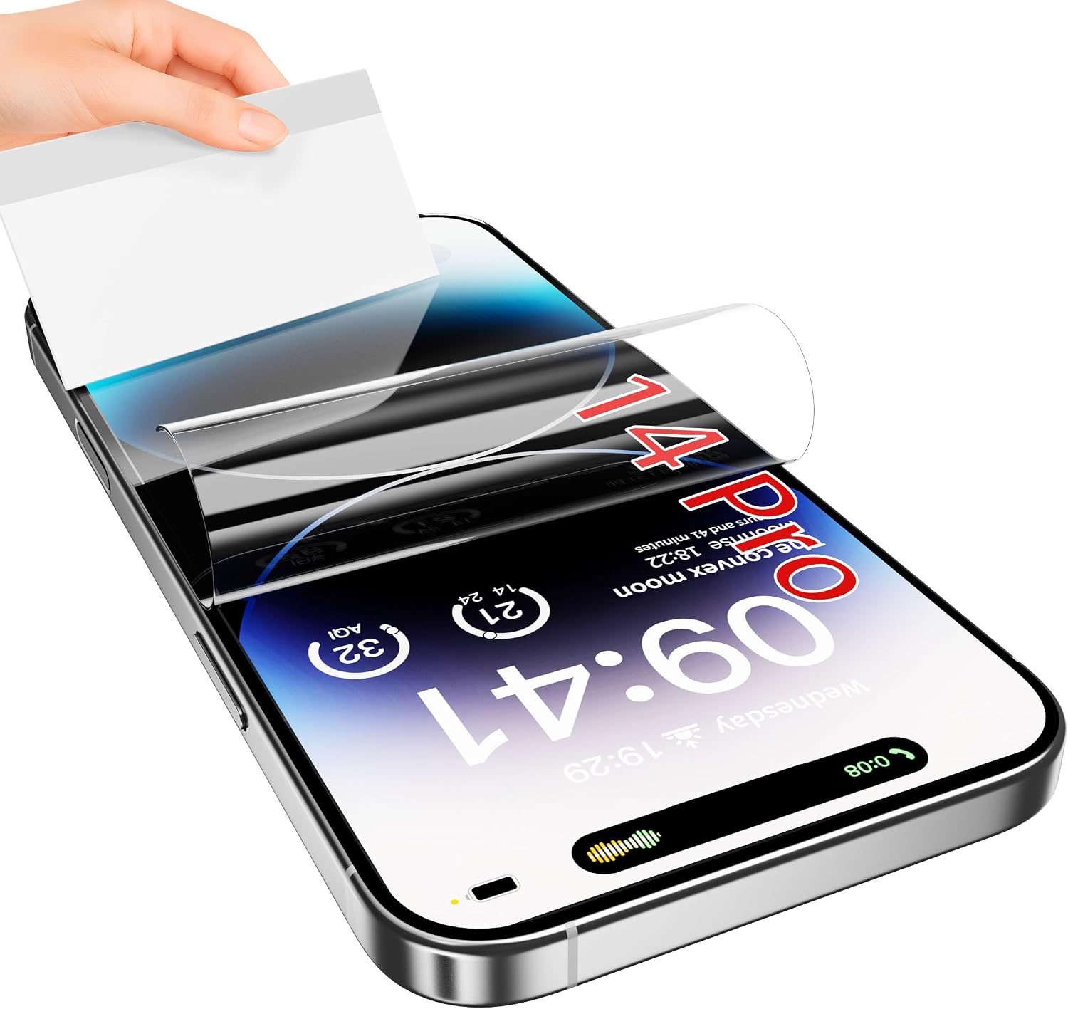 Detalle de JUVENPROTO 3 Pack TPU Screen Protectors for iPhone 14 Pro