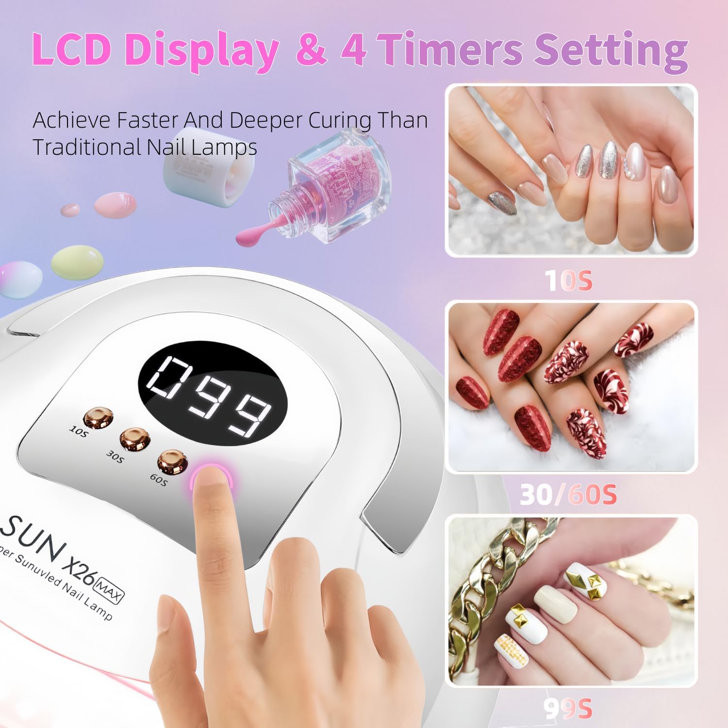 Thumbnail 1 de DMJWAN 380W UV LED Nail Lamp with 81 Beads