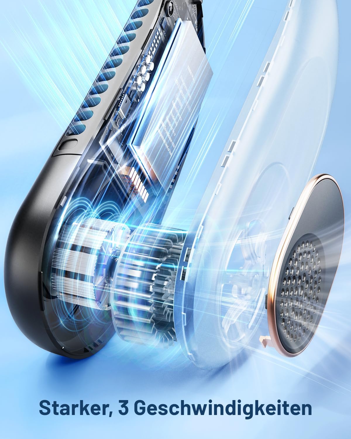 Thumbnail 3 de SWEETFULL Nackenventilator – Tragbarer Halsventilator mit 4000 mAh Akku, 3 Geschwindigkeiten, leise und 360° Luftauslass