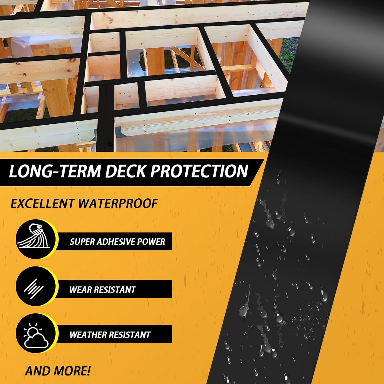 Thumbnail 3 de Heelos Butyl Joist Deck Tape (1-5/8 in x 50 ft), 2-Pack Weather-Resistant Self-Adhesive Flashing Tape