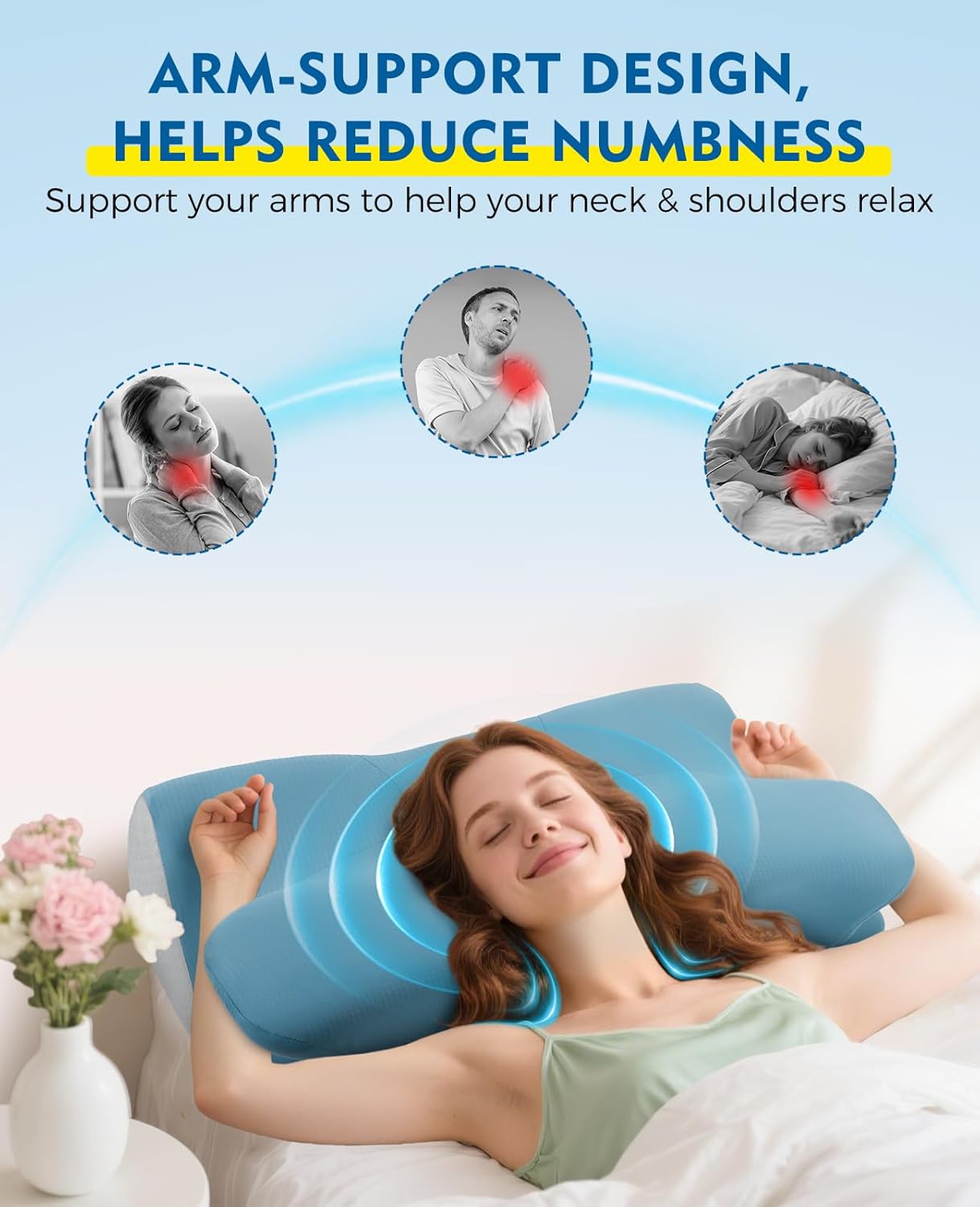 Detalle 2 de Orthopaedic Cervical Memory Foam Pillow 100-night trial