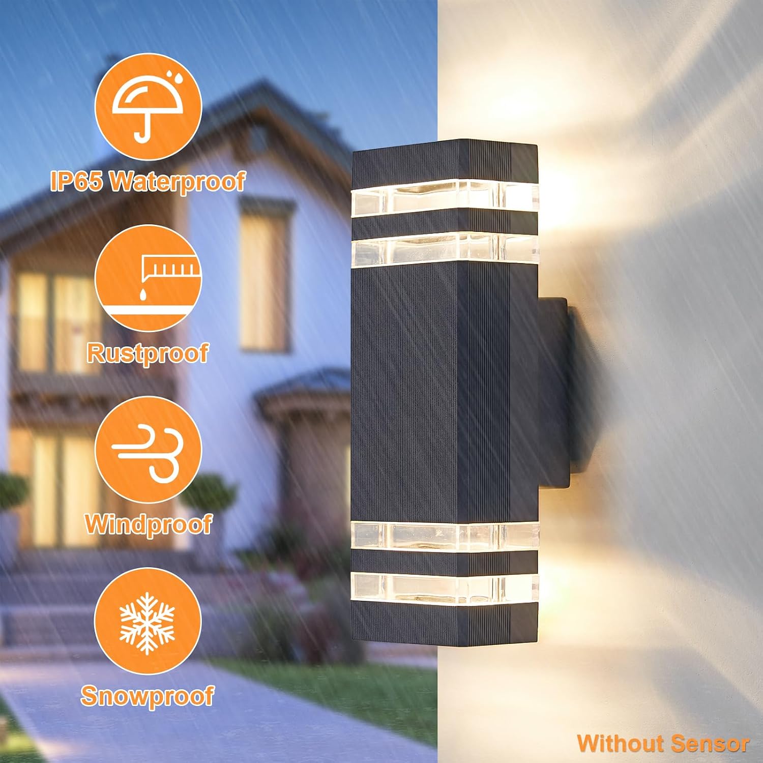 Detalle 2 de CELAVY 2-Pack Outdoor Wall Lights: Up/Down IP65 GU10 Anthracite