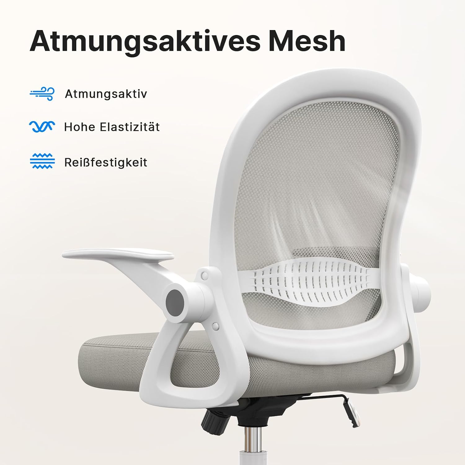 Detalle de rattantree Ergonomischer Bürostuhl mit atmungsaktiver Netzrückenlehne, höhenverstellbar und 360° Drehung