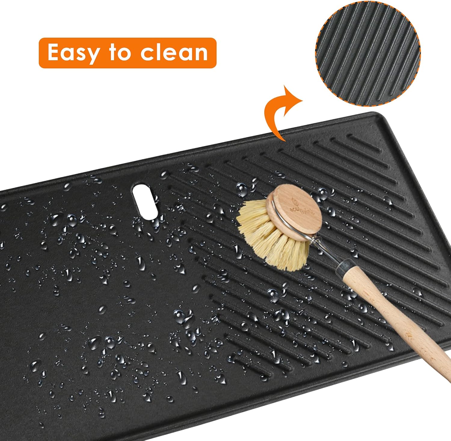 Thumbnail 6 de GFTIME Gusseisen-Grillplatte 43 x 20,5 cm als Rost-Ersatz für ausgewählte Gasgrills