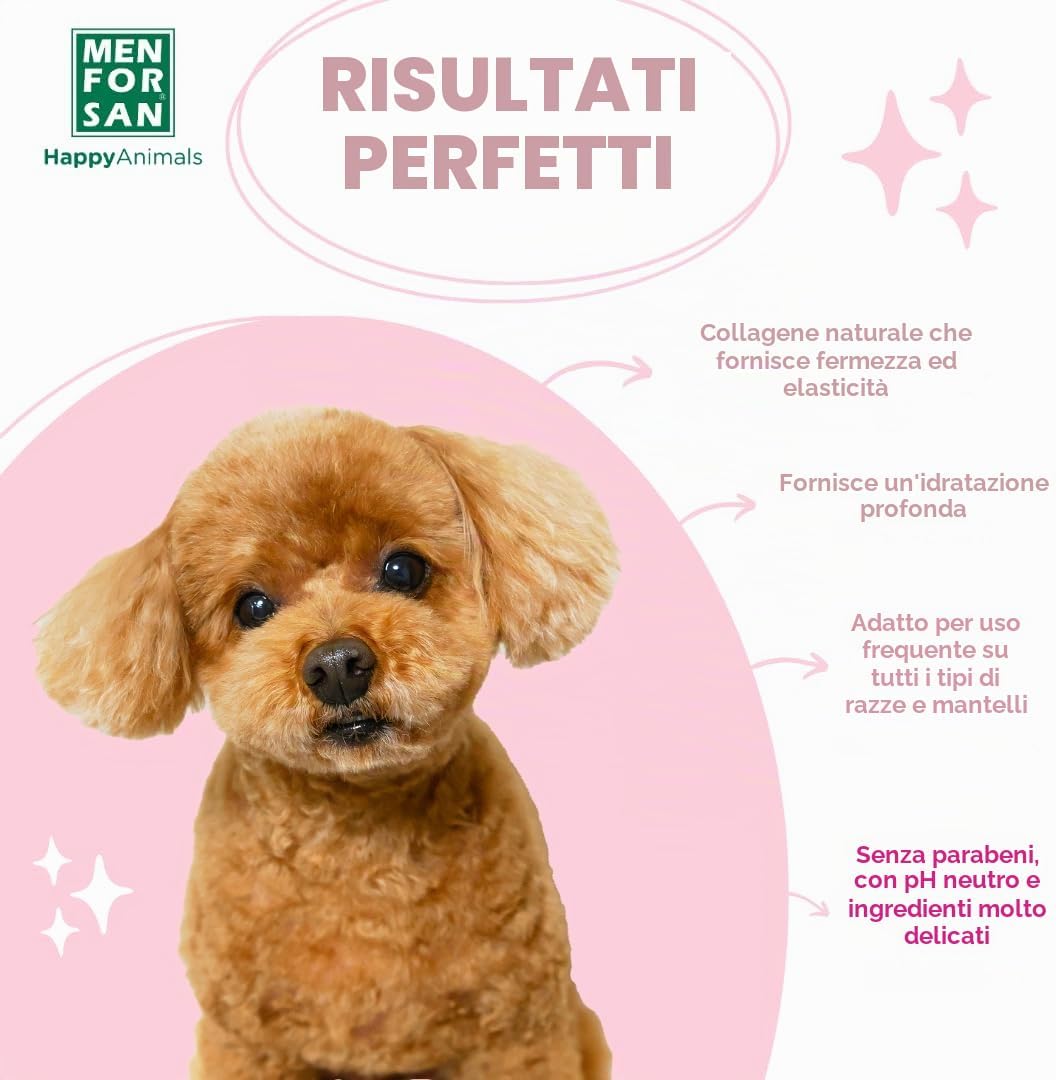 Detalle de Shampooing et après-shampooing Men for San Chien (5 L) – Cura per pelo lungo e riccio del cane