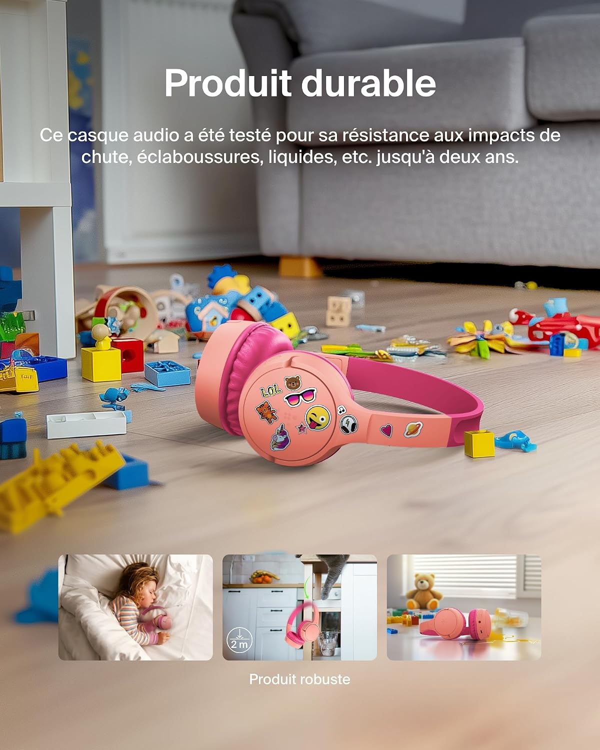 Thumbnail 4 de Belkin SoundForm Mini Rose Casque Audio sans Fil Enfants