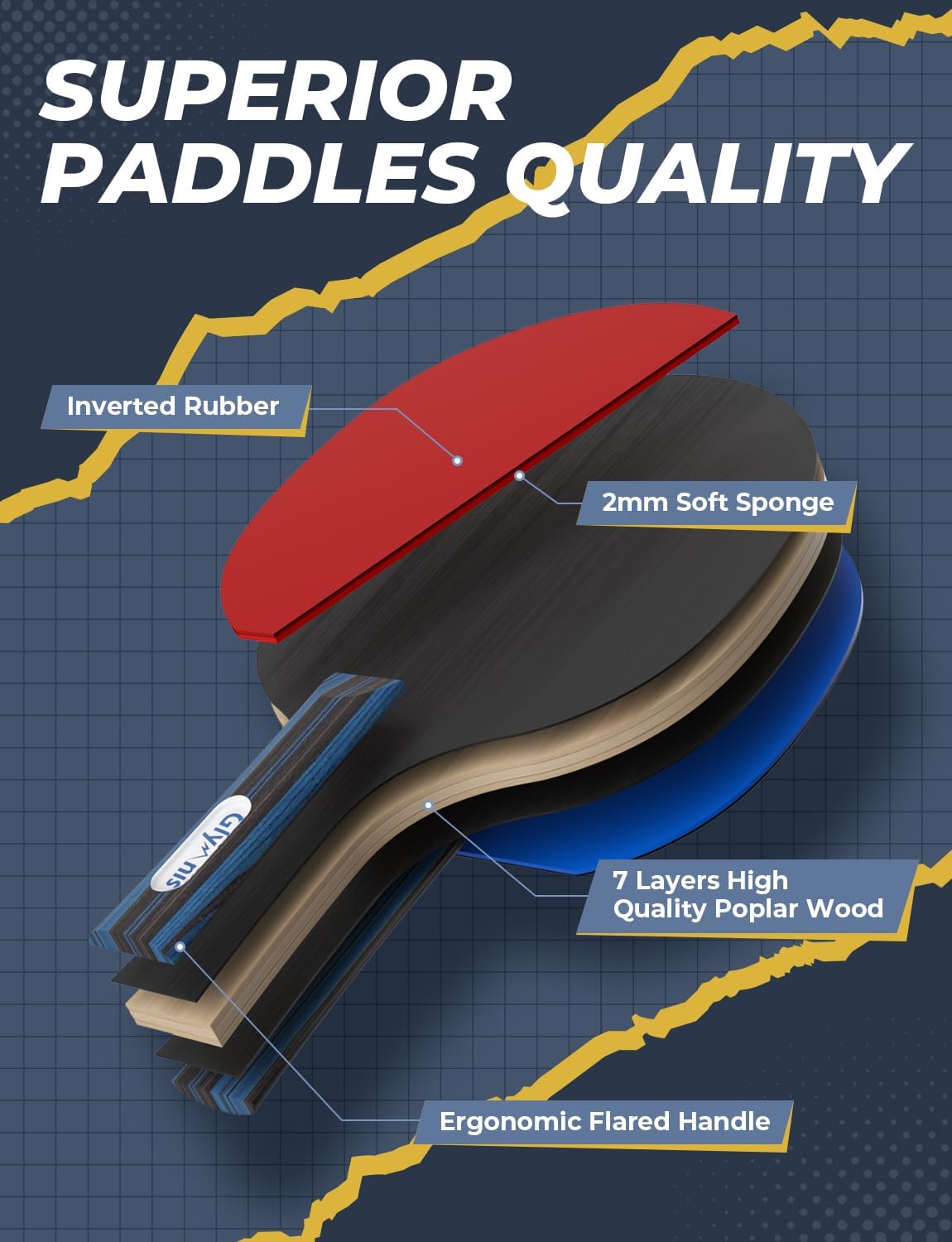 Thumbnail 1 de Glymnis Table Tennis Set 4-pack with 8 Balls