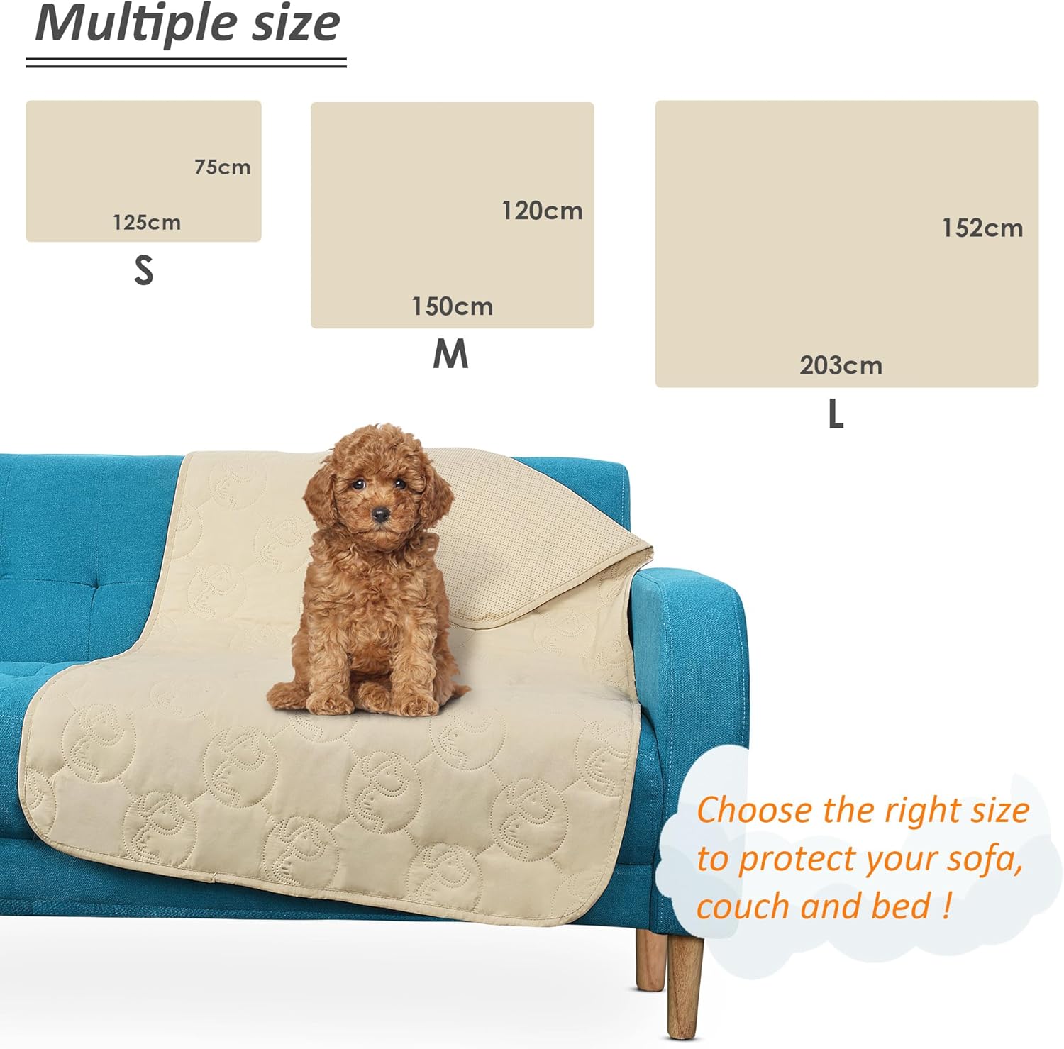 Thumbnail 6 de Pawsee Coperta impermeabile per cani 203 x 152 cm, copridivano lavabile antiscivolo