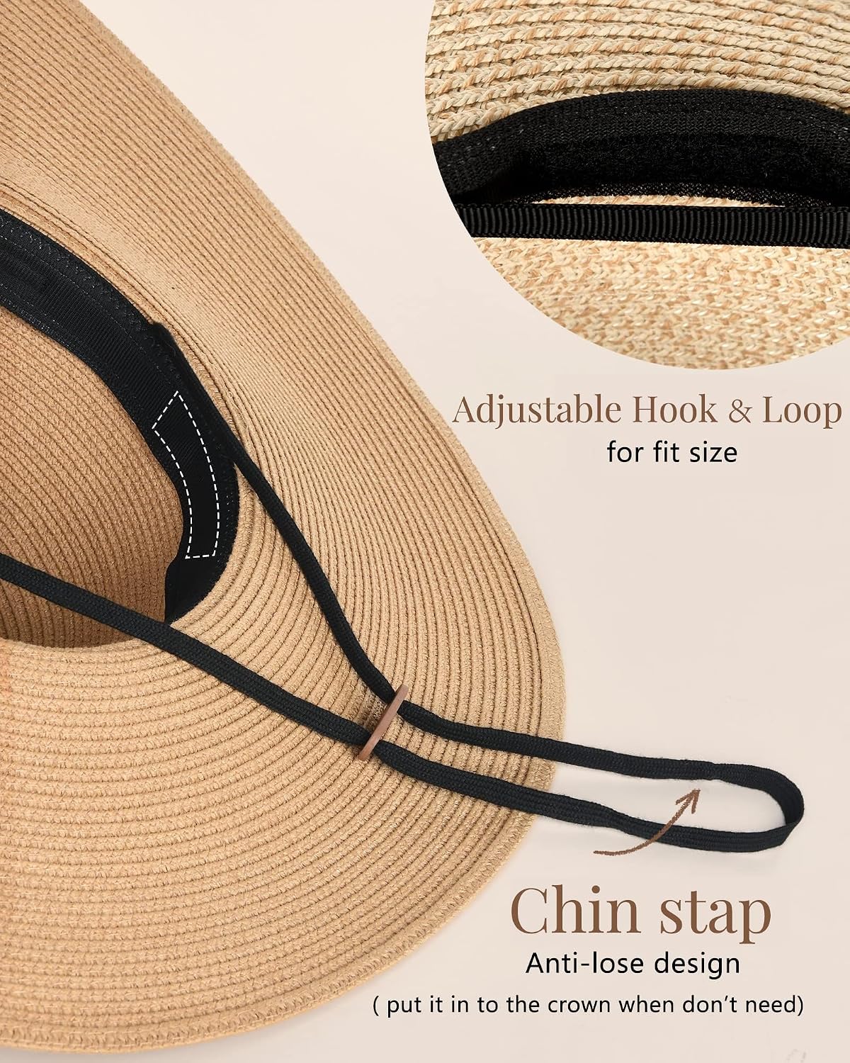 Thumbnail 2 de FURTALK Women’s Sun Straw Hat (Wide Brim) with UPF 80+ — Foldable & Packable Beach Hat