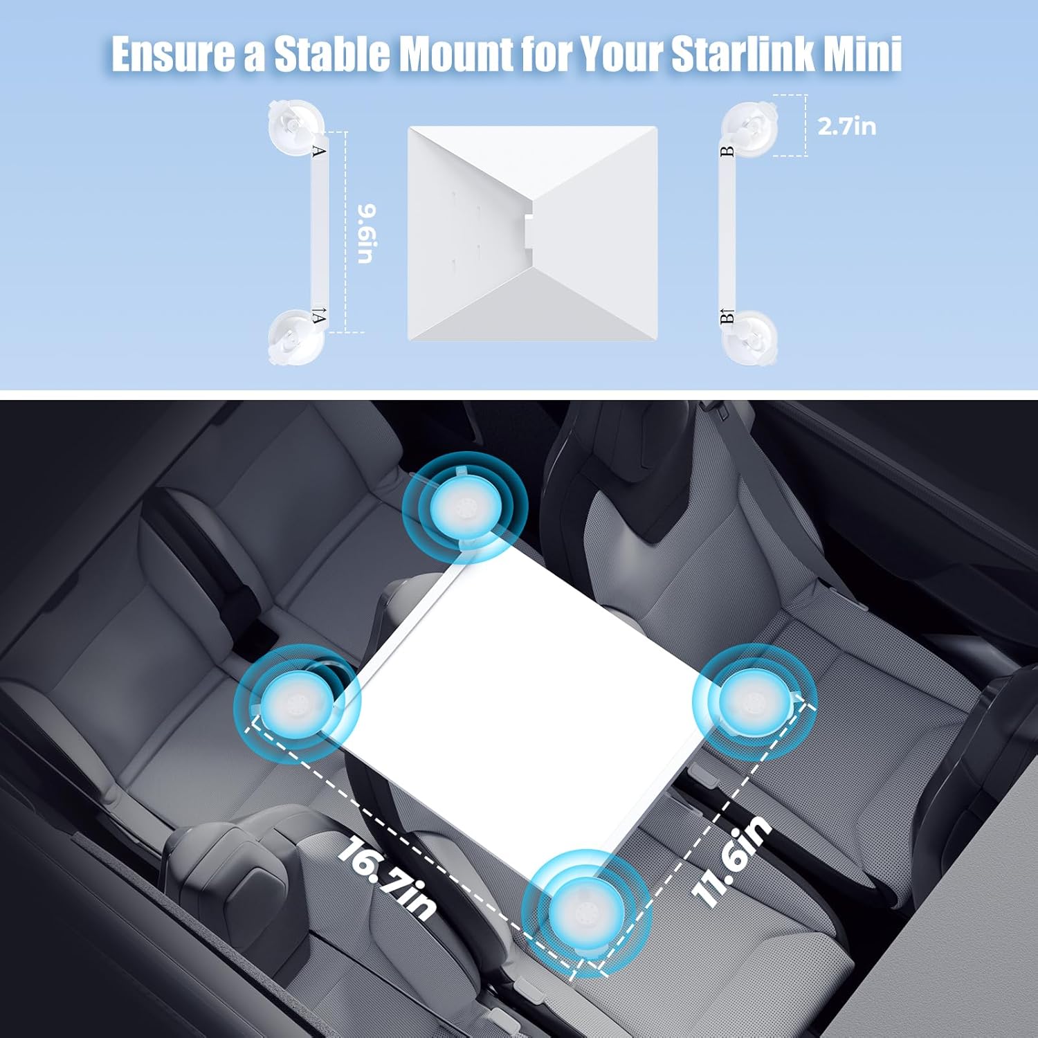Thumbnail 3 de Starlink Mini Car Mount: All-Weather Suction Kit for Starlink Mini (2 Spare Cups)