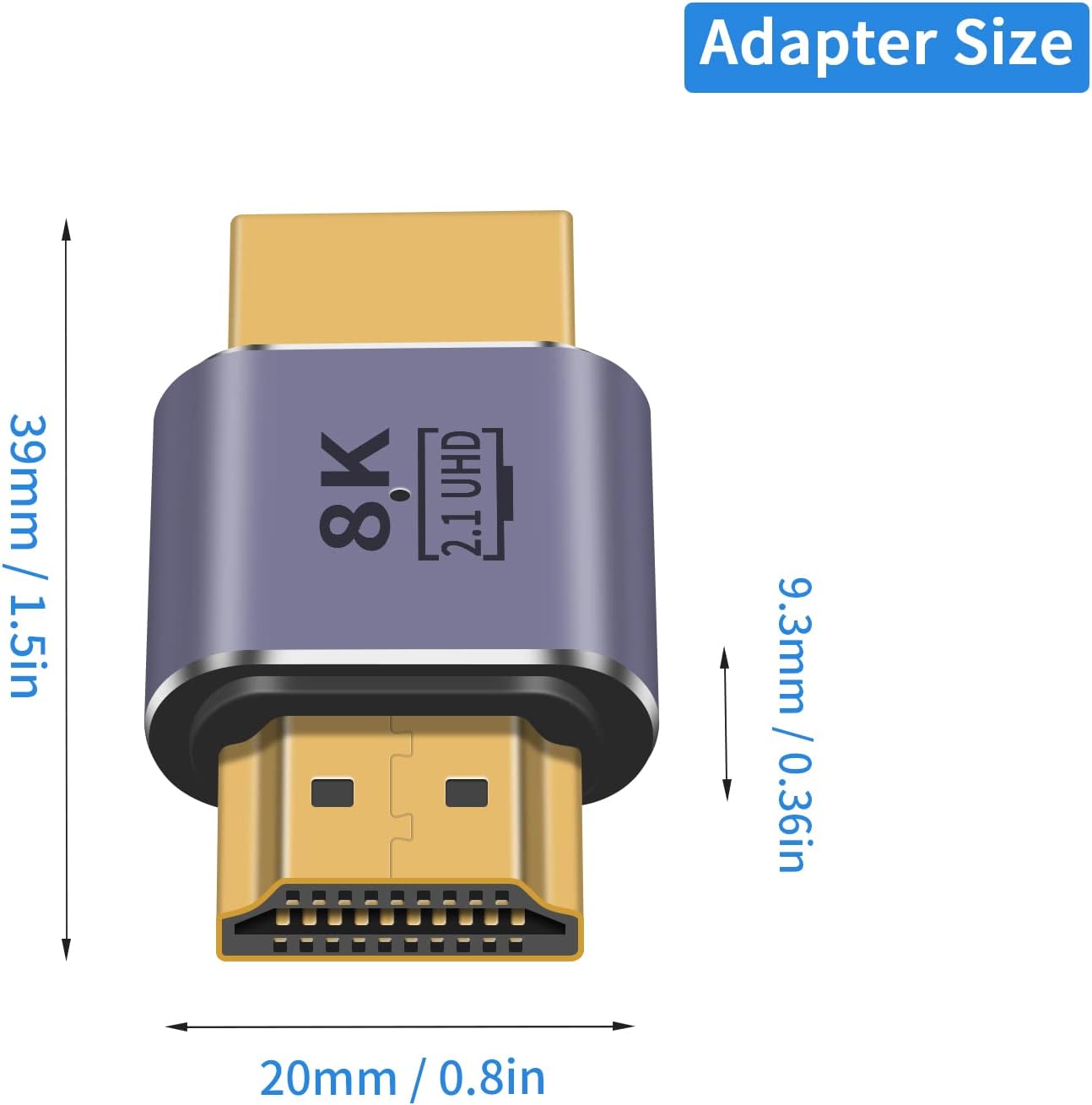 Thumbnail 6 de Maxhood 8K HDMI Male to Male Adapter (2-Pack) – HDMI 2.1, 48Gbps, 8K@60Hz / 4K@120Hz