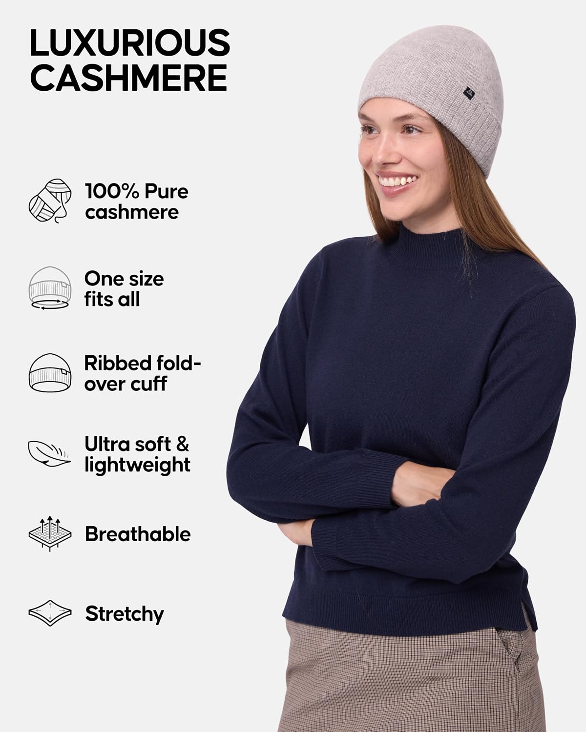Detalle 2 de Danish Endurance 100% cashmere beanie hat