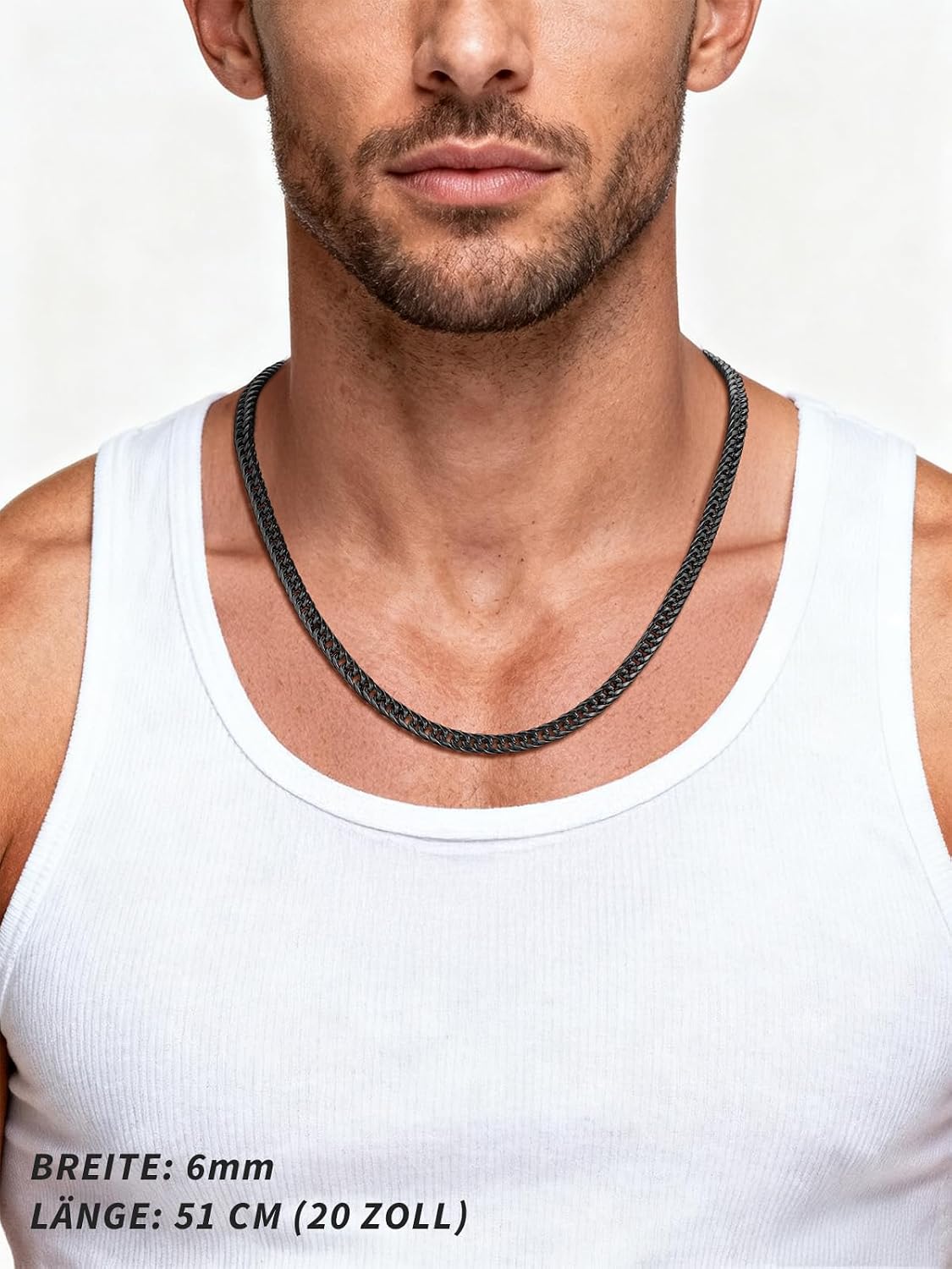 Detalle de FindChic Edelstahl Massiv Panzerkette – Cuban Chain, 3,5/6/9/12 mm Breit, 46–91 cm