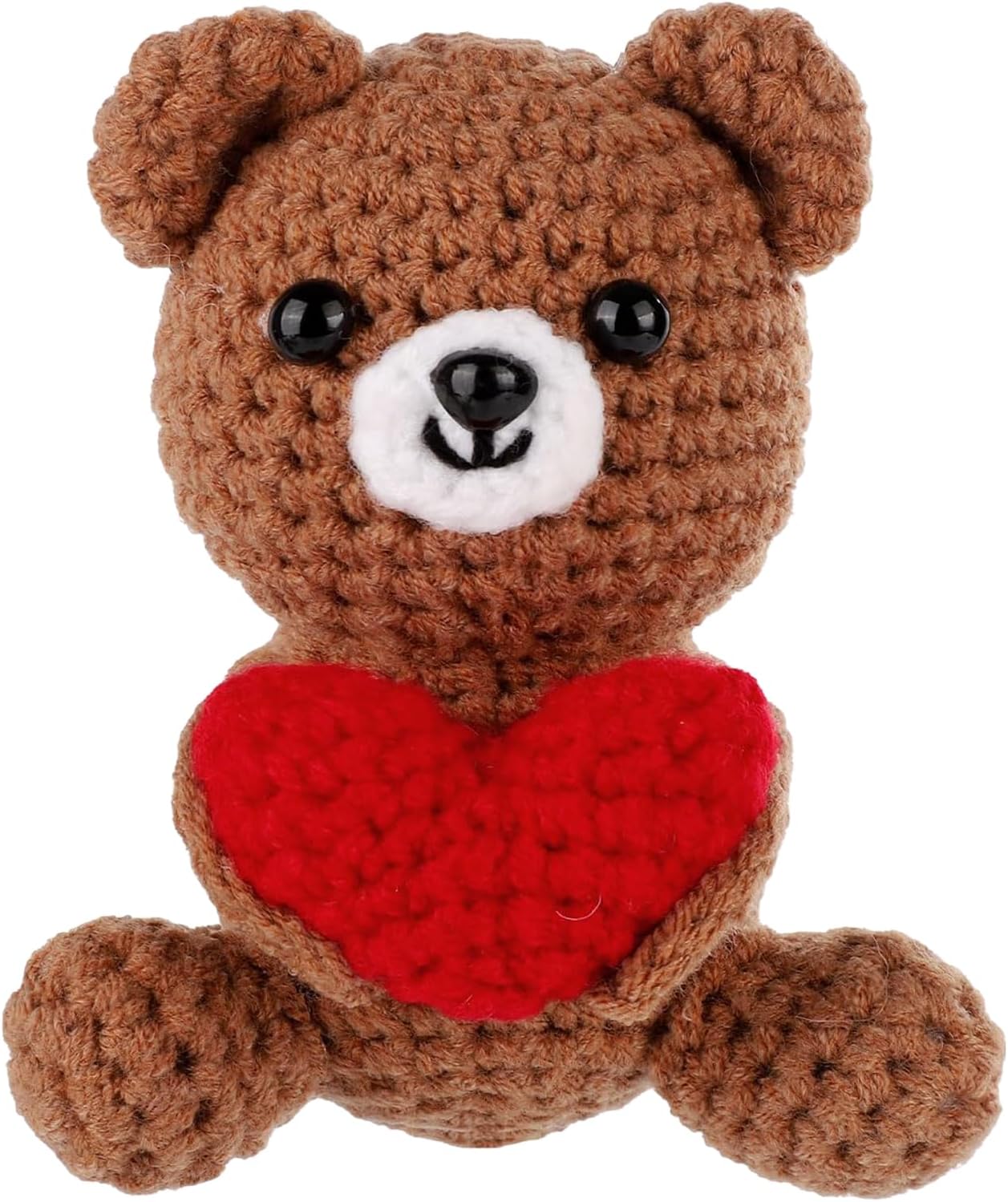 Detalle de ALUNME Positive Bear with Love Heart: Handmade crochet plush with a comforting hug