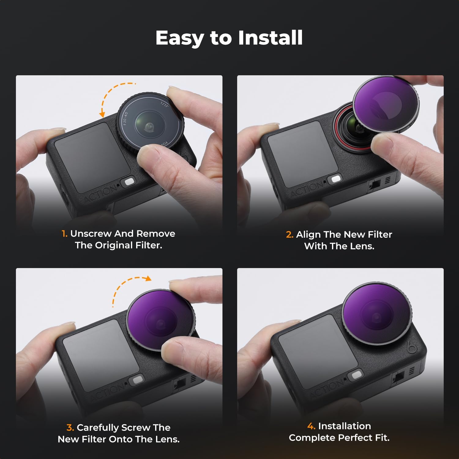Thumbnail 6 de K&F CONCEPT 6-Pack CPL and ND Filters for Osmo Action 6