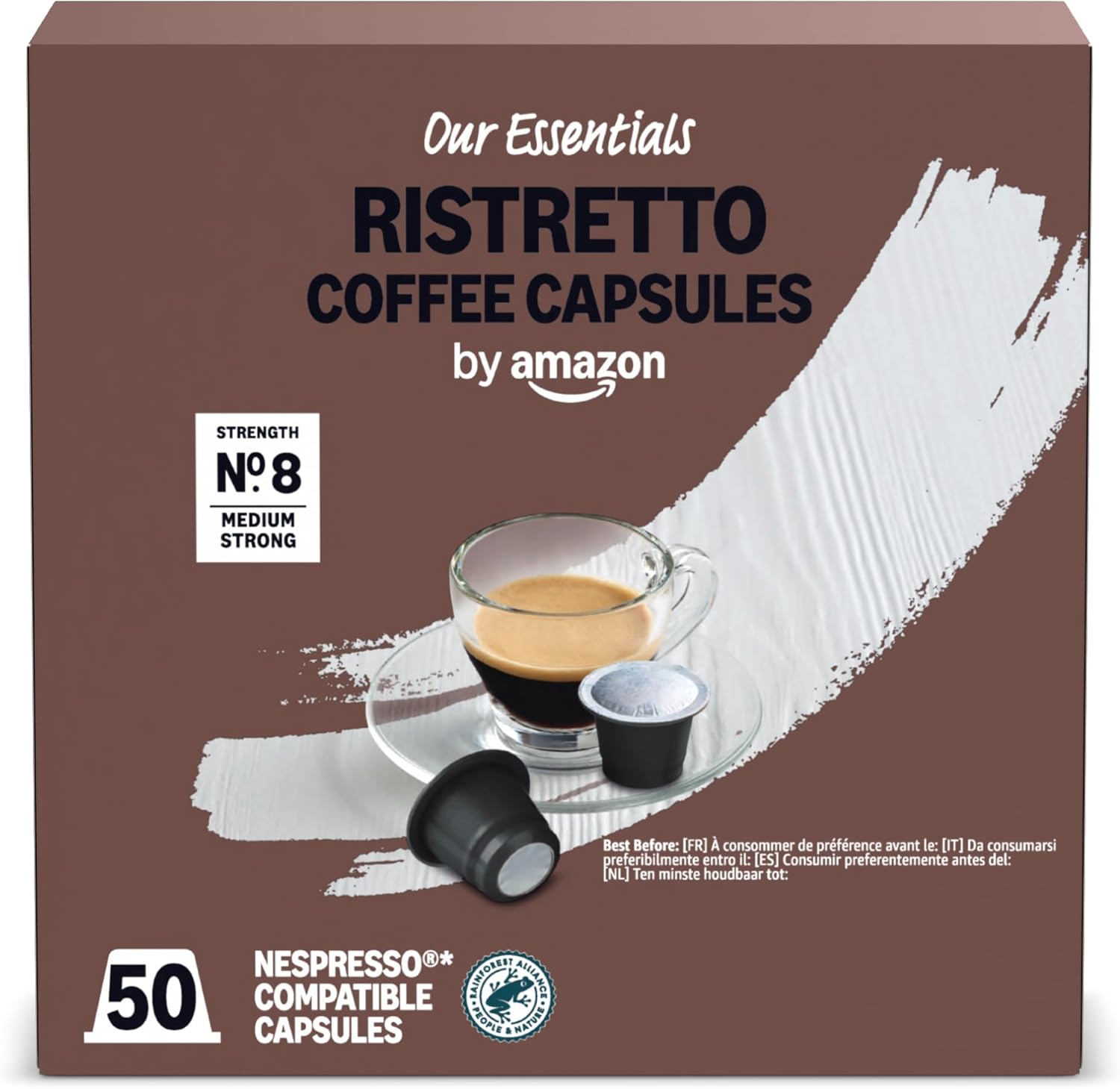 Thumbnail 1 de by Amazon Ristretto Cápsulas Nespresso Tueste Medio, 100 unidades ☕