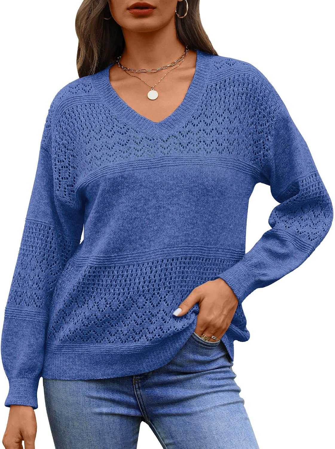 Detalle 2 de MixShe Women's Knit Sweater, V-Neck