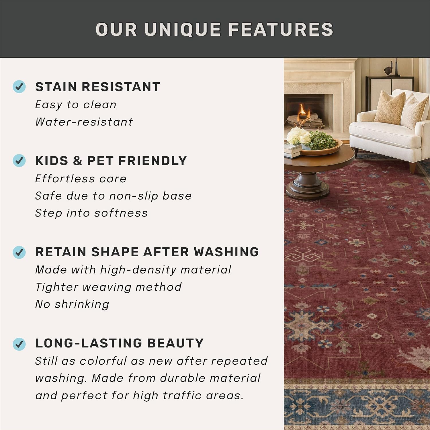 Thumbnail 6 de Hazo Haus Moroccan Rug 10 x 14 in, Dark Red