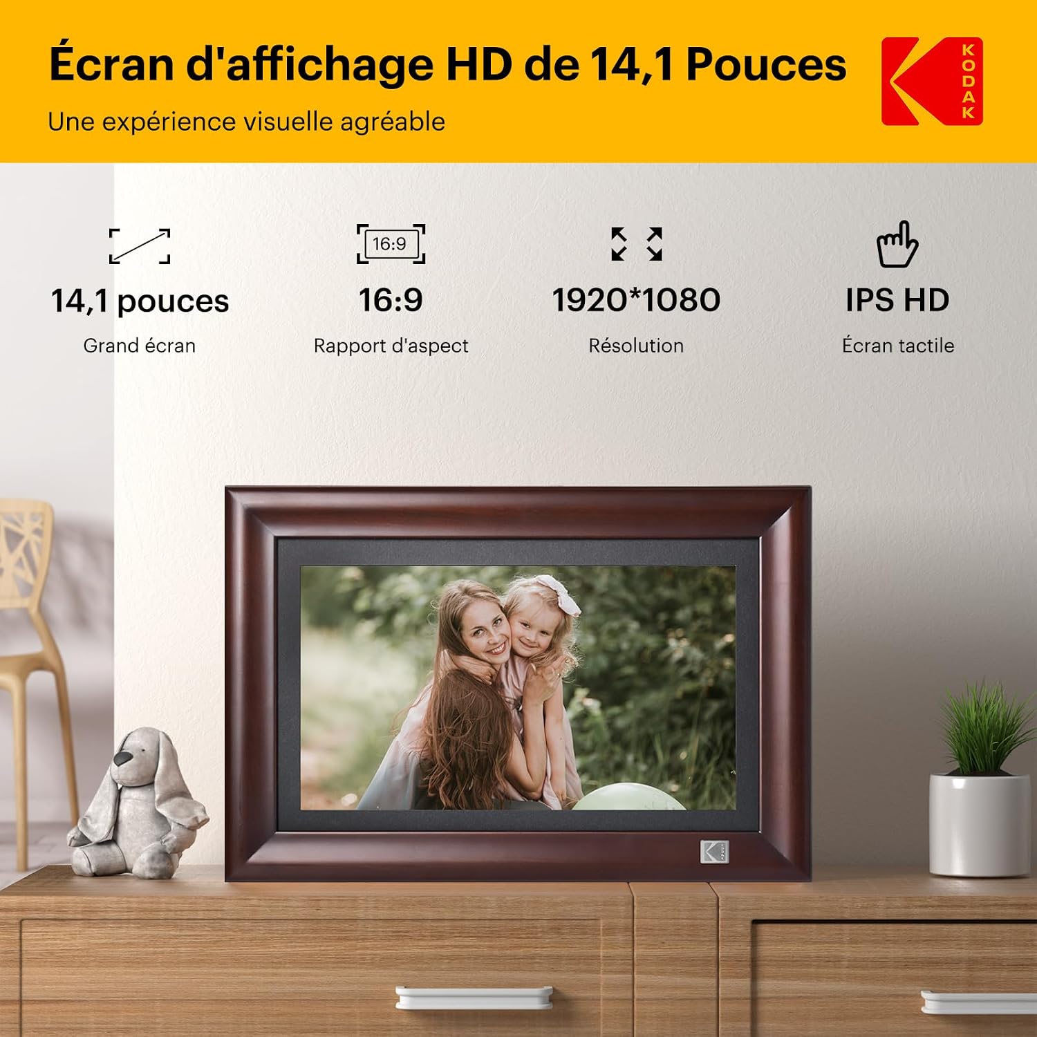 Detalle de KODAK Cadre Photo Numérique 14,1" WiFi full HD